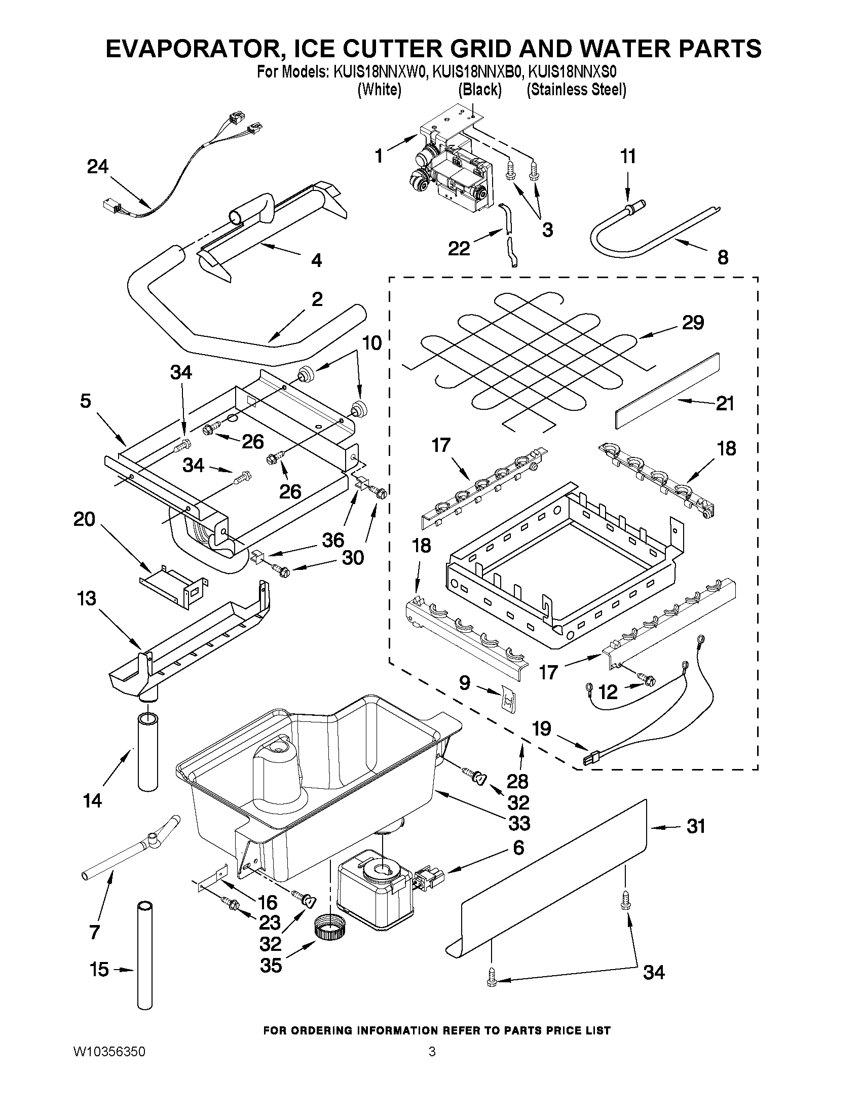 02 - EVAPORATOR, ICE CUTTER GRID AND WATER PARTS