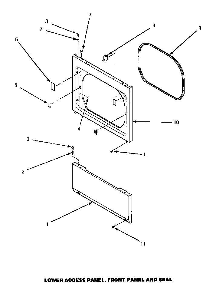 09 - LOWER ACCESS PANEL, FRONT PANEL & SEAL