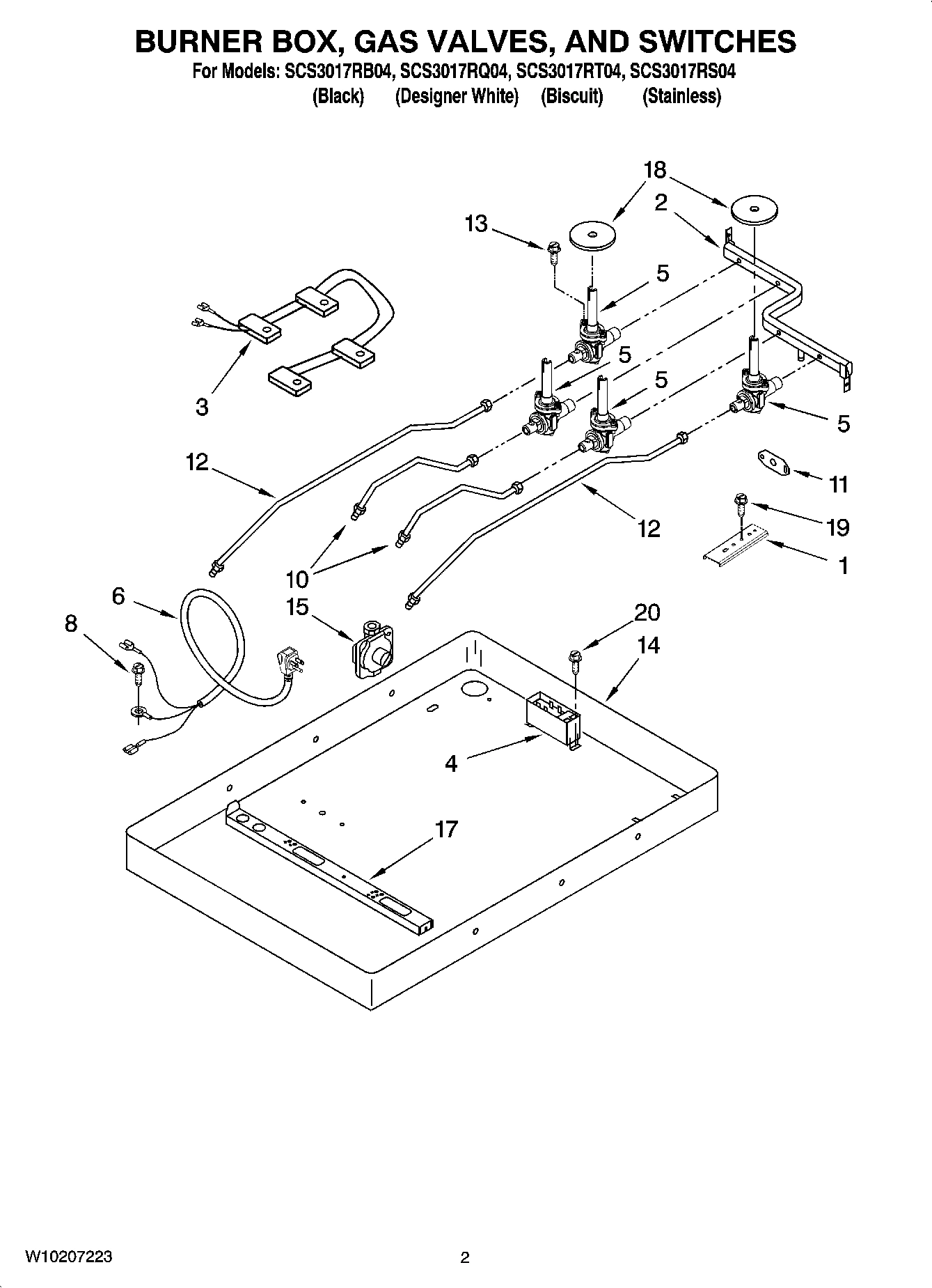 02 - BURNER BOX, GAS VALVES, AND SWITCHES
