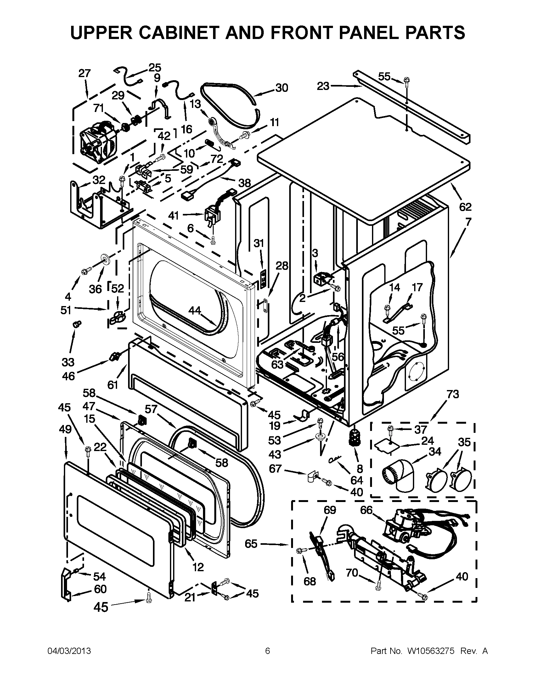 03 - UPPER CABINET AND FRONT PANEL PARTS