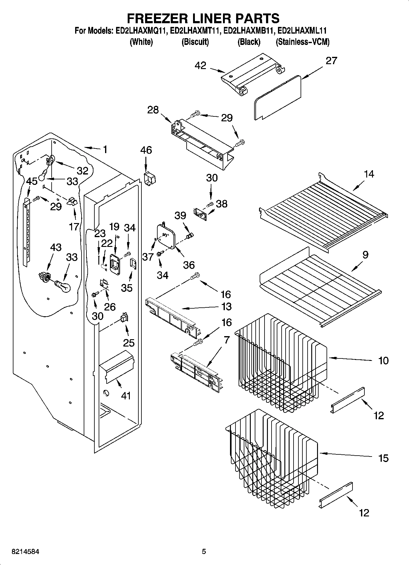 04 - FREEZER LINER PARTS