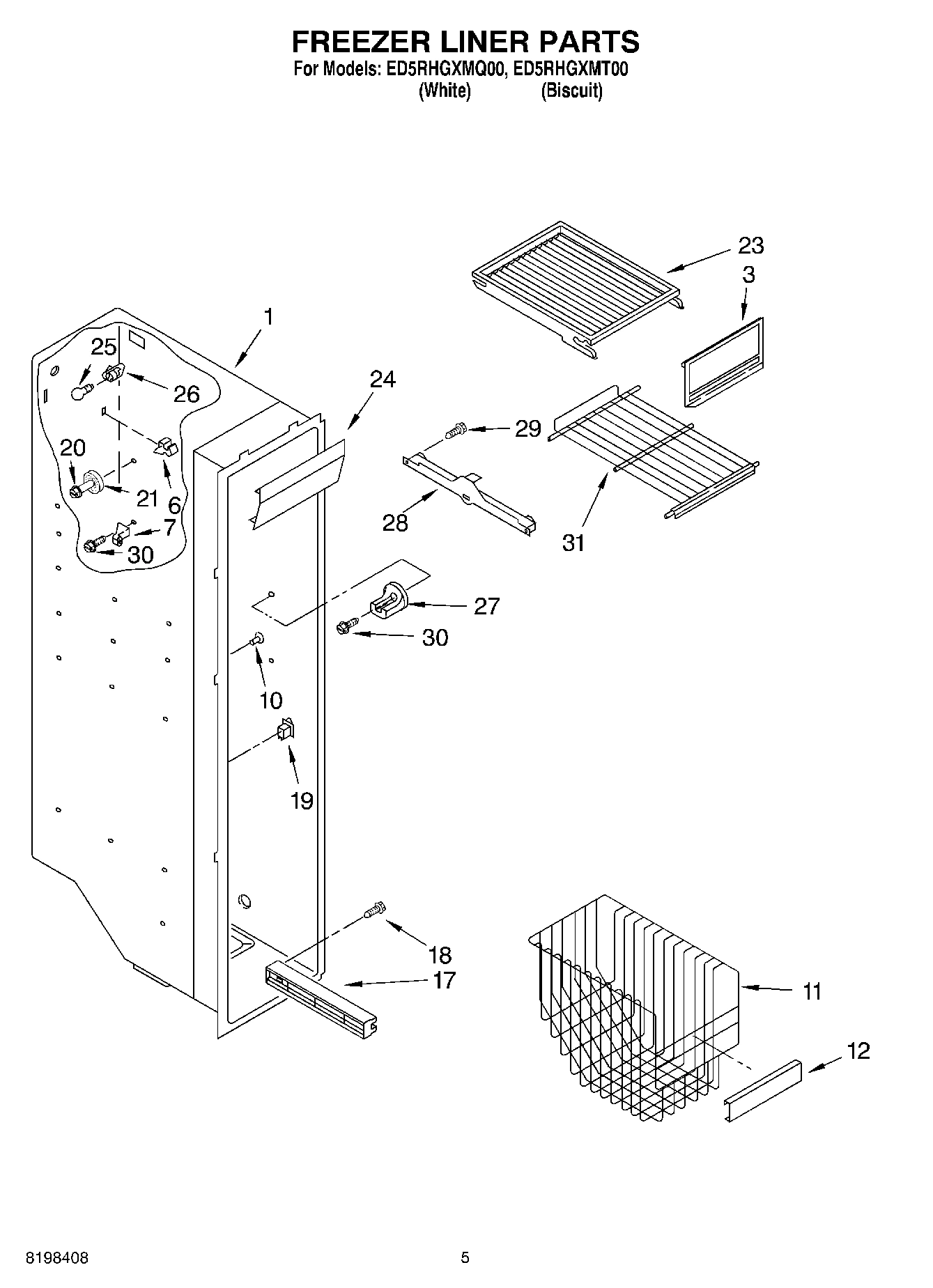 04 - FREEZER LINER PARTS