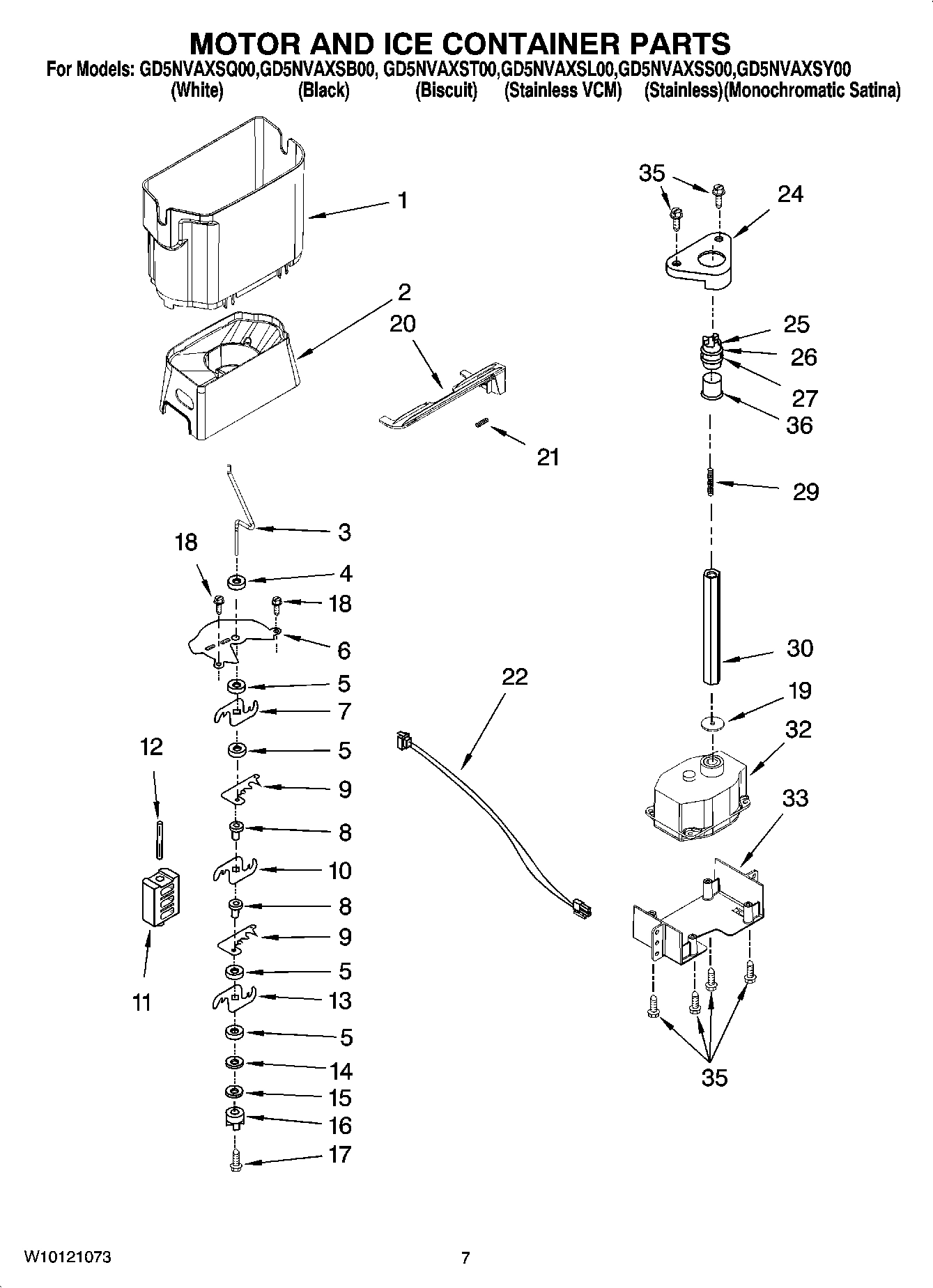 05 - MOTOR AND ICE CONTAINER PARTS