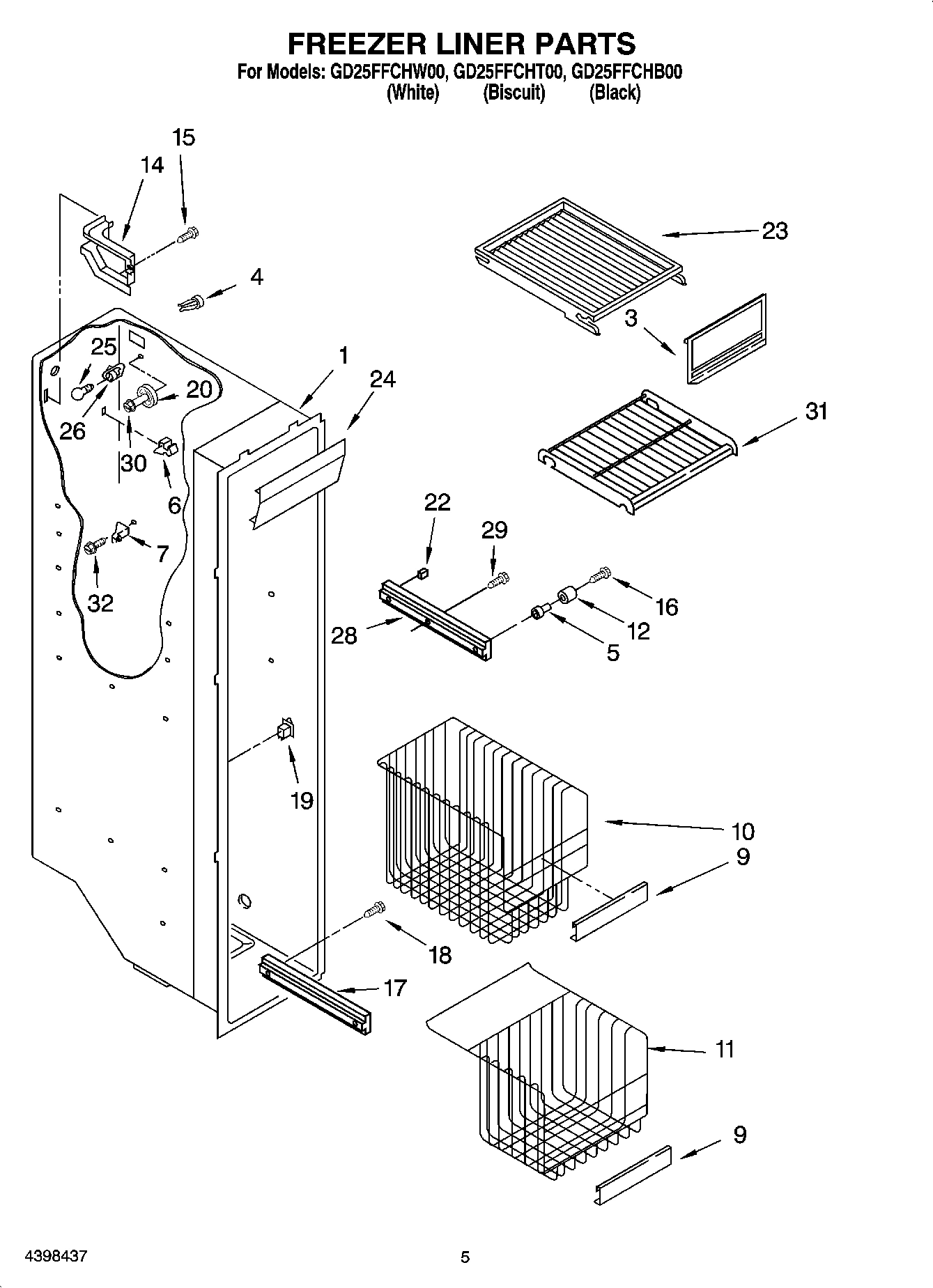 04 - FREEZER LINER PARTS
