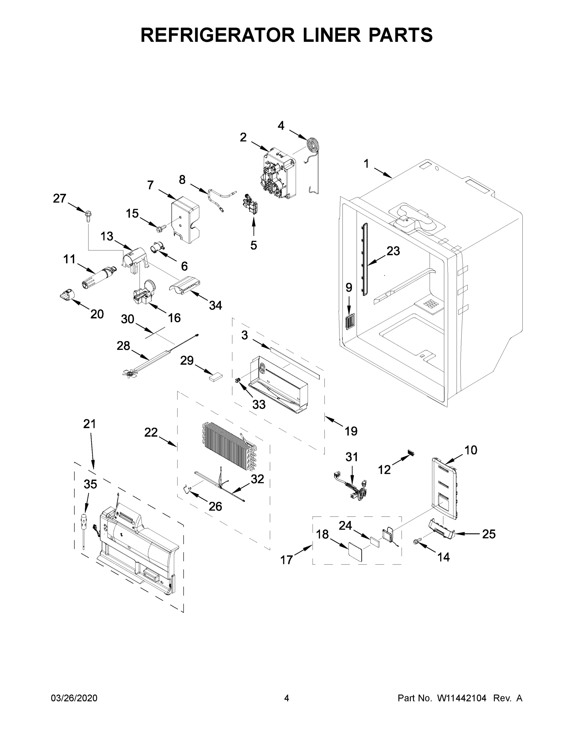 03 - REFRIGERATOR LINER PARTS