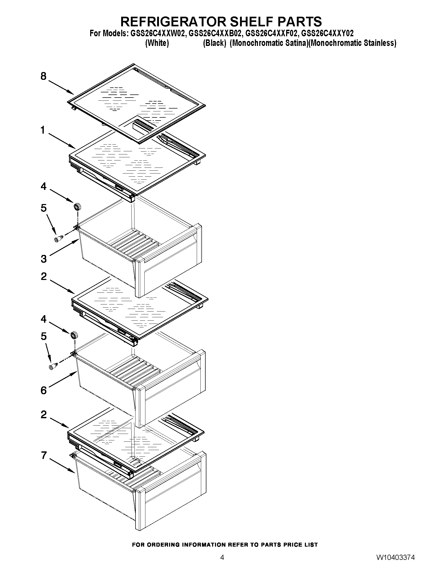 03 - REFRIGERATOR SHELF PARTS