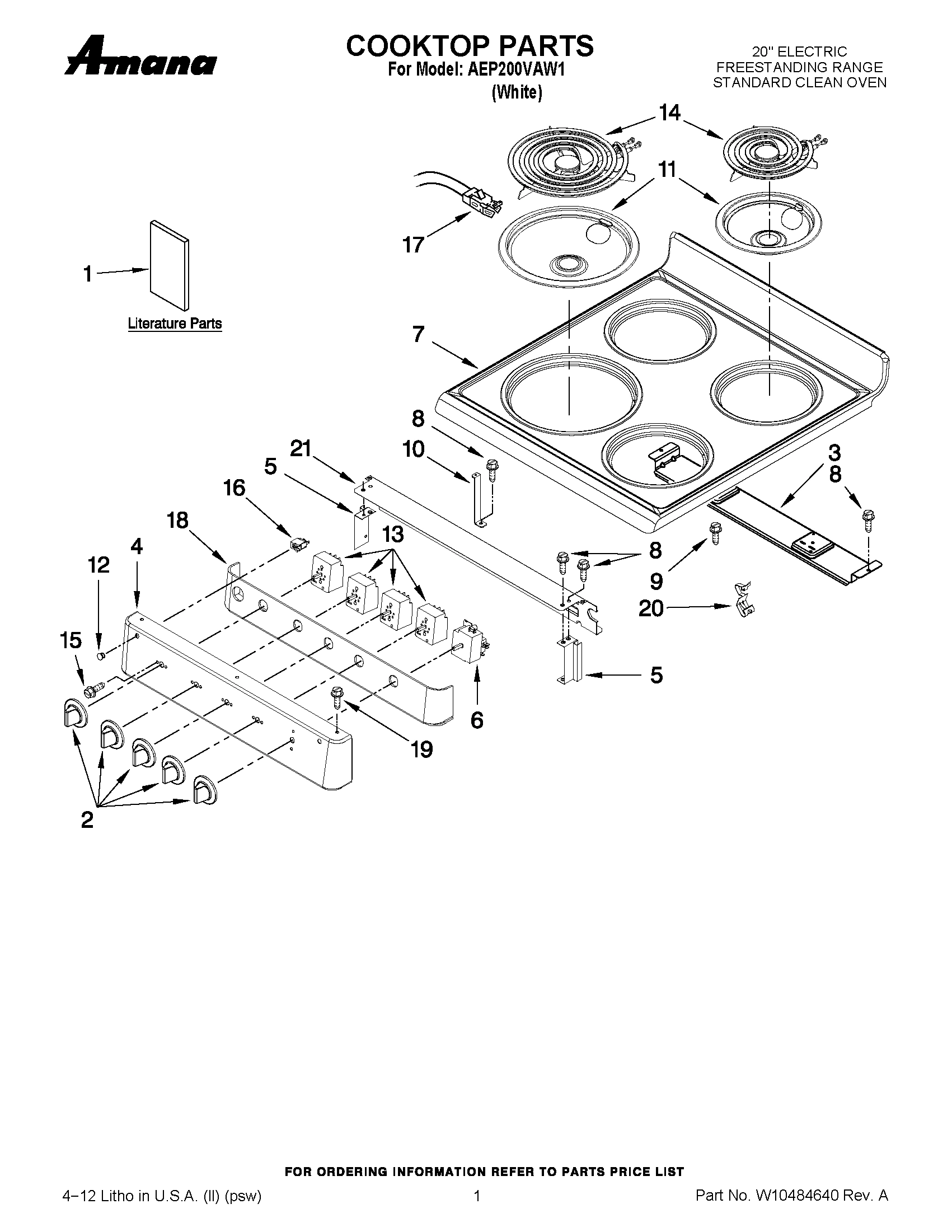 01 - COOKTOP PARTS