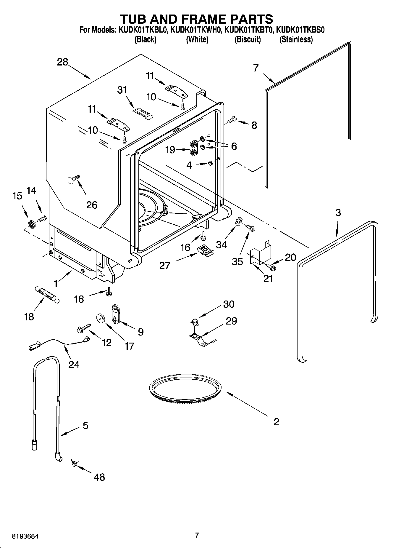 07 - TUB AND FRAME PARTS