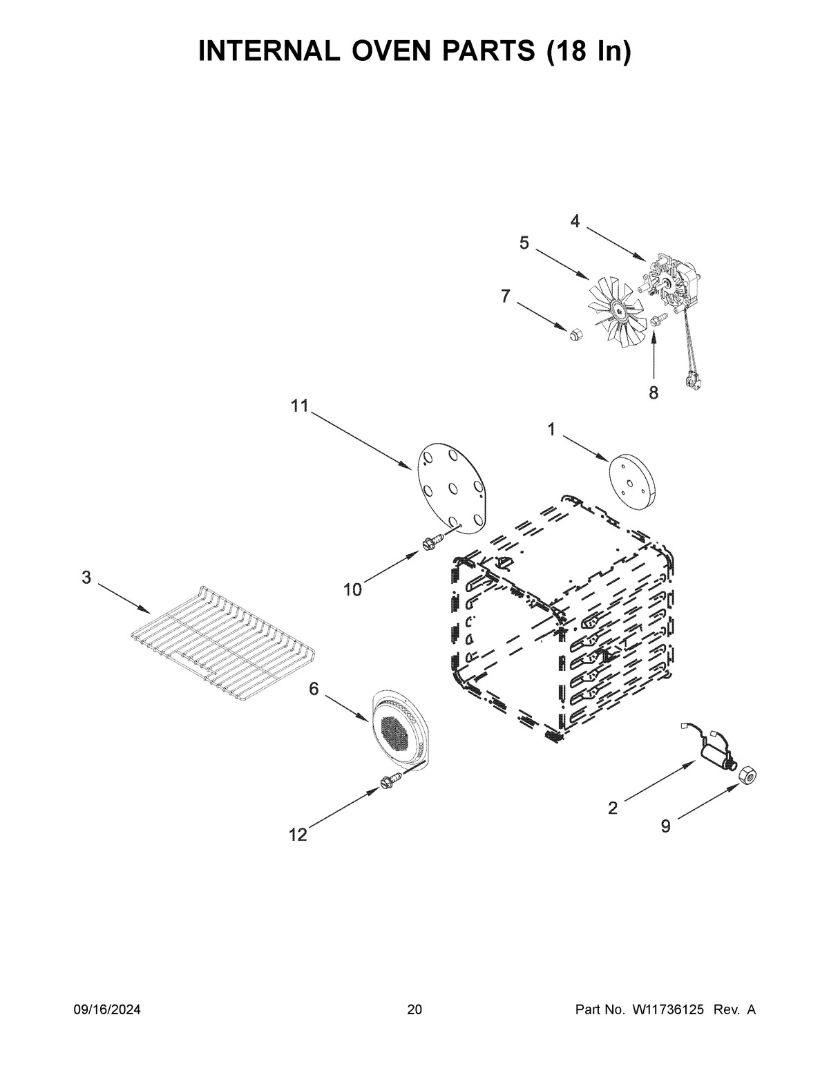 11 - INTERNAL OVEN PARTS (18 IN)
