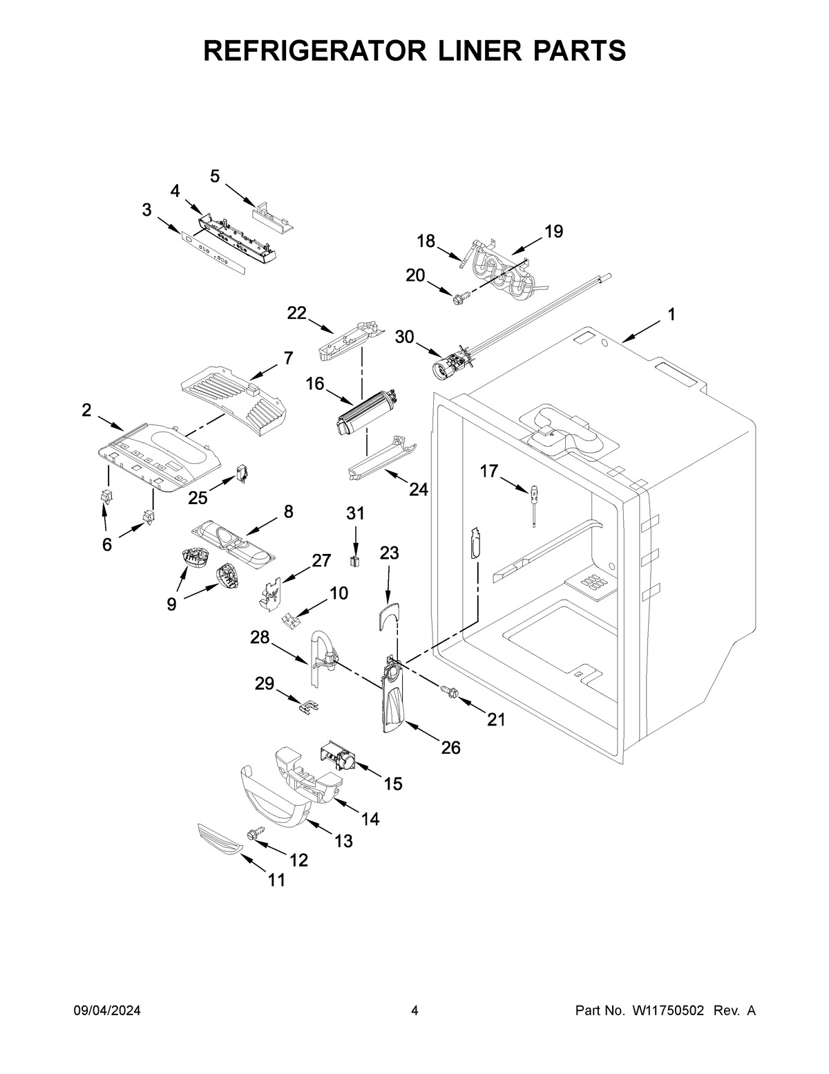 03 - REFRIGERATOR LINER PARTS
