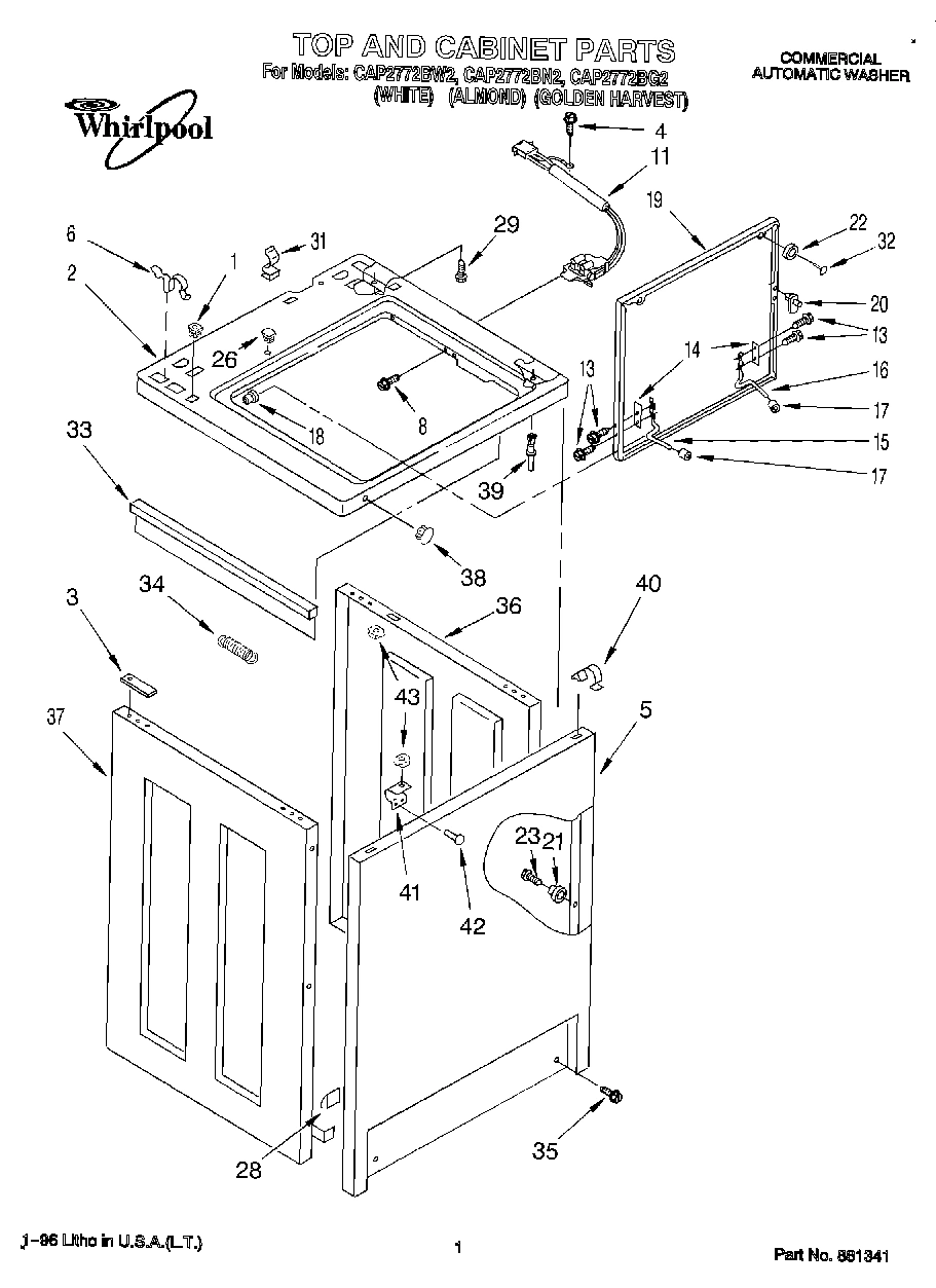 01 - TOP AND CABINET, LIT/OPTIONAL