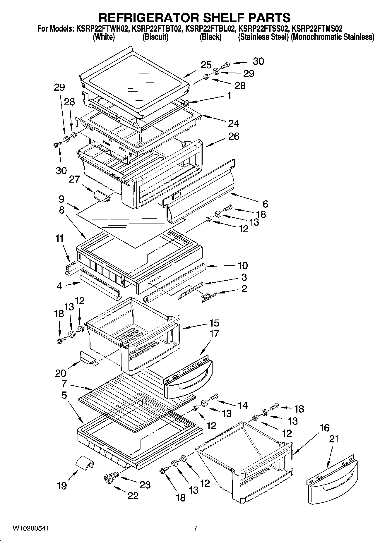 05 - REFRIGERATOR SHELF PARTS