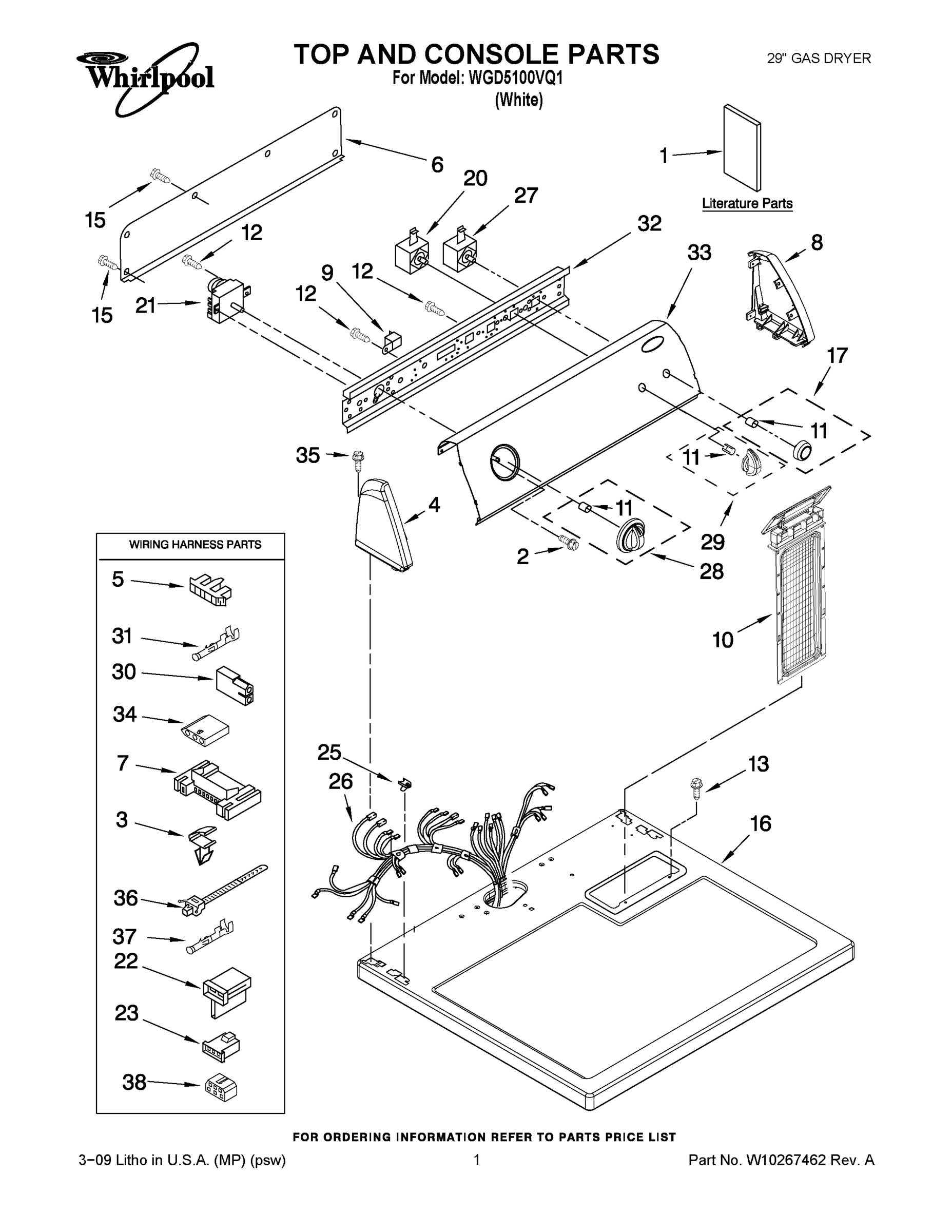 01 - TOP AND CONSOLE PARTS