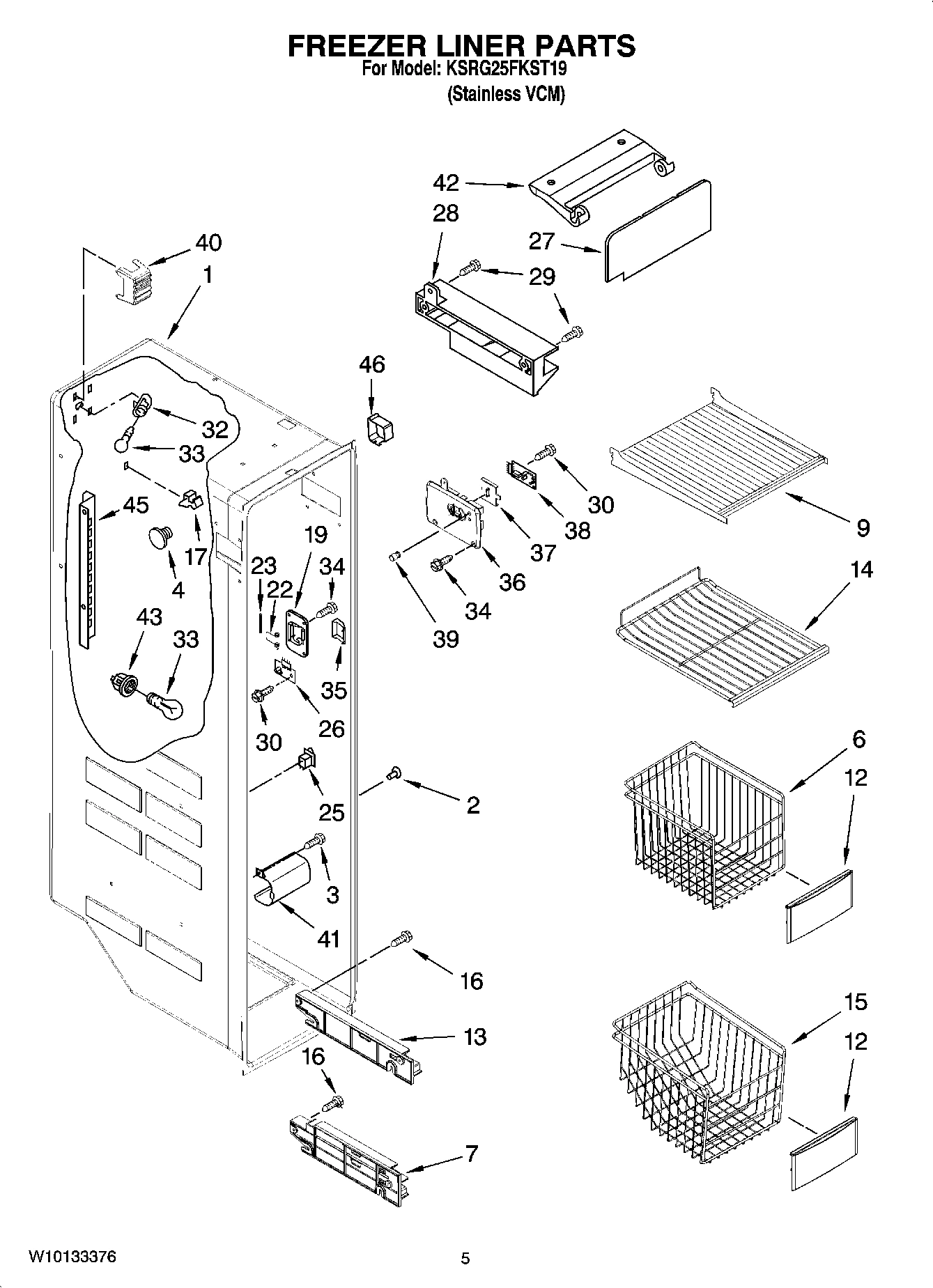 04 - FREEZER LINER PARTS