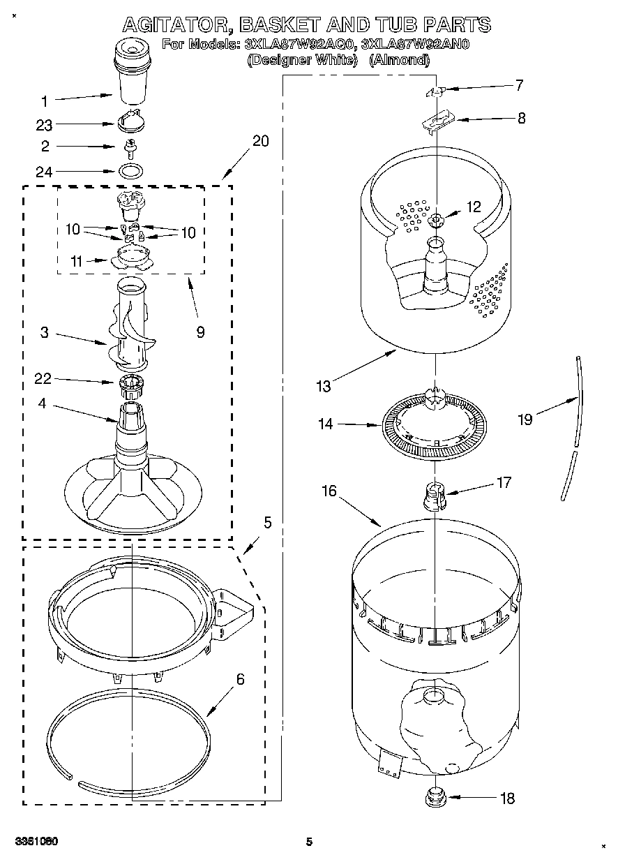 03 - AGITATOR, BASKET AND TUB