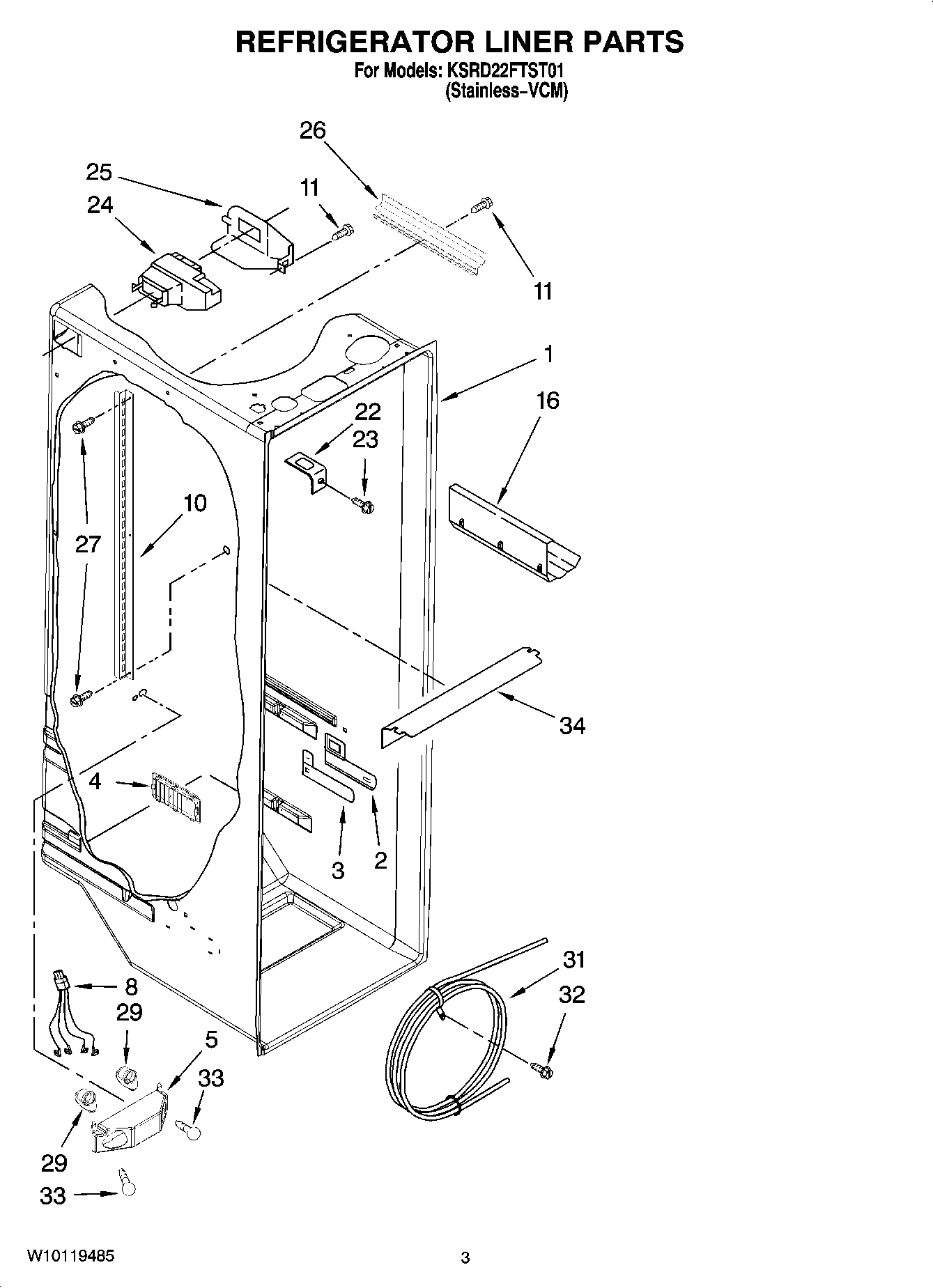 02 - REFRIGERATOR LINER PARTS