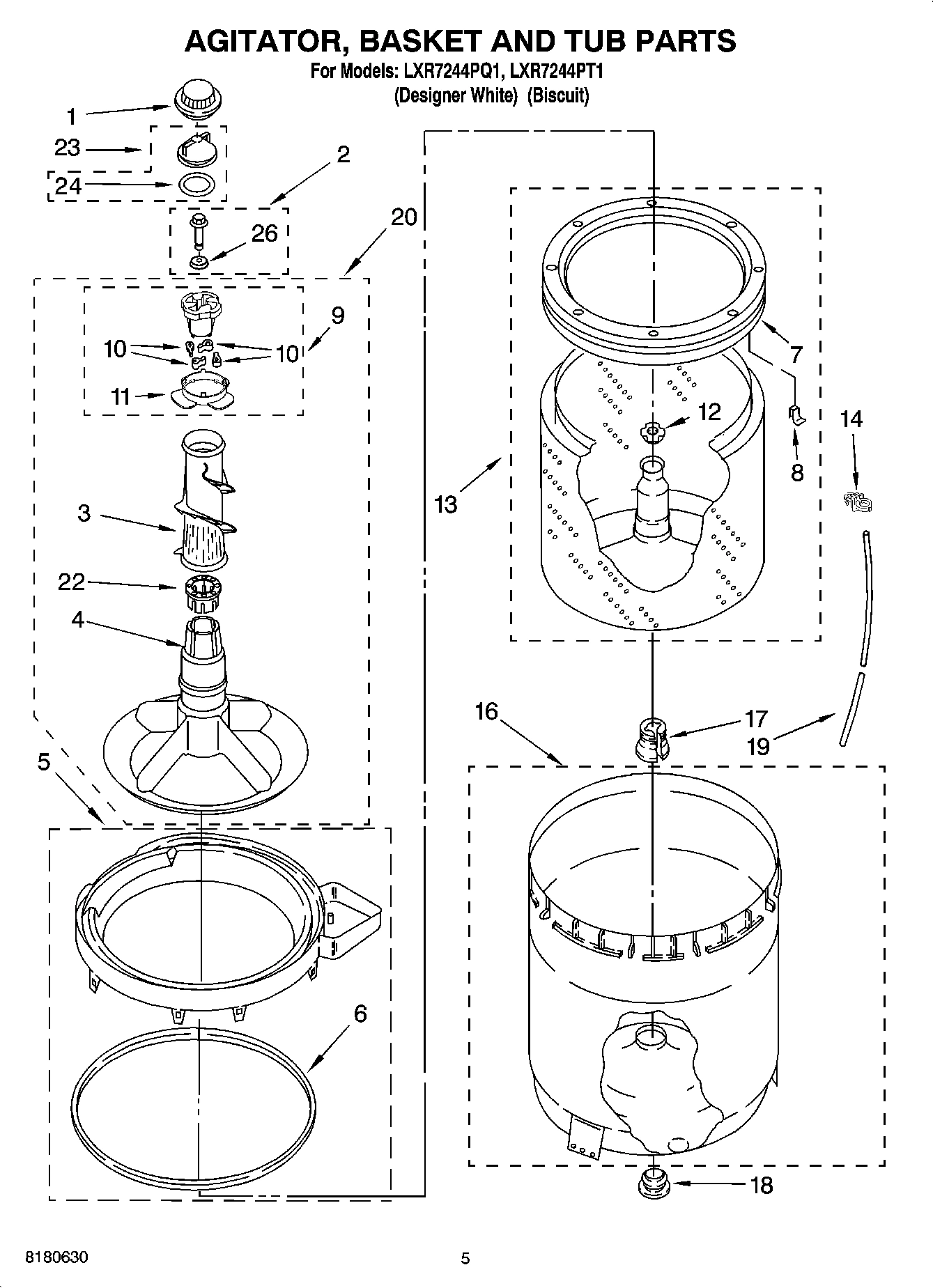 03 - AGITATOR, BASKET AND TUB PARTS