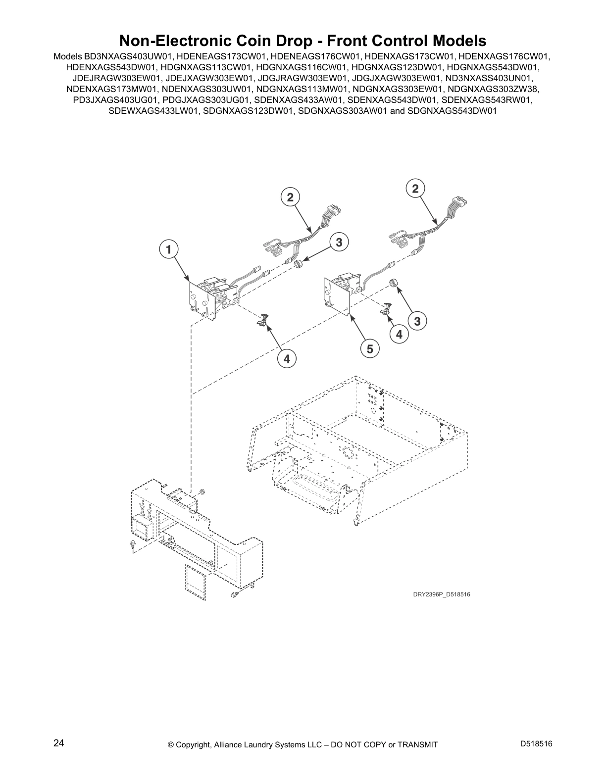 Non-Electronic Coin Drop - Front Control Models