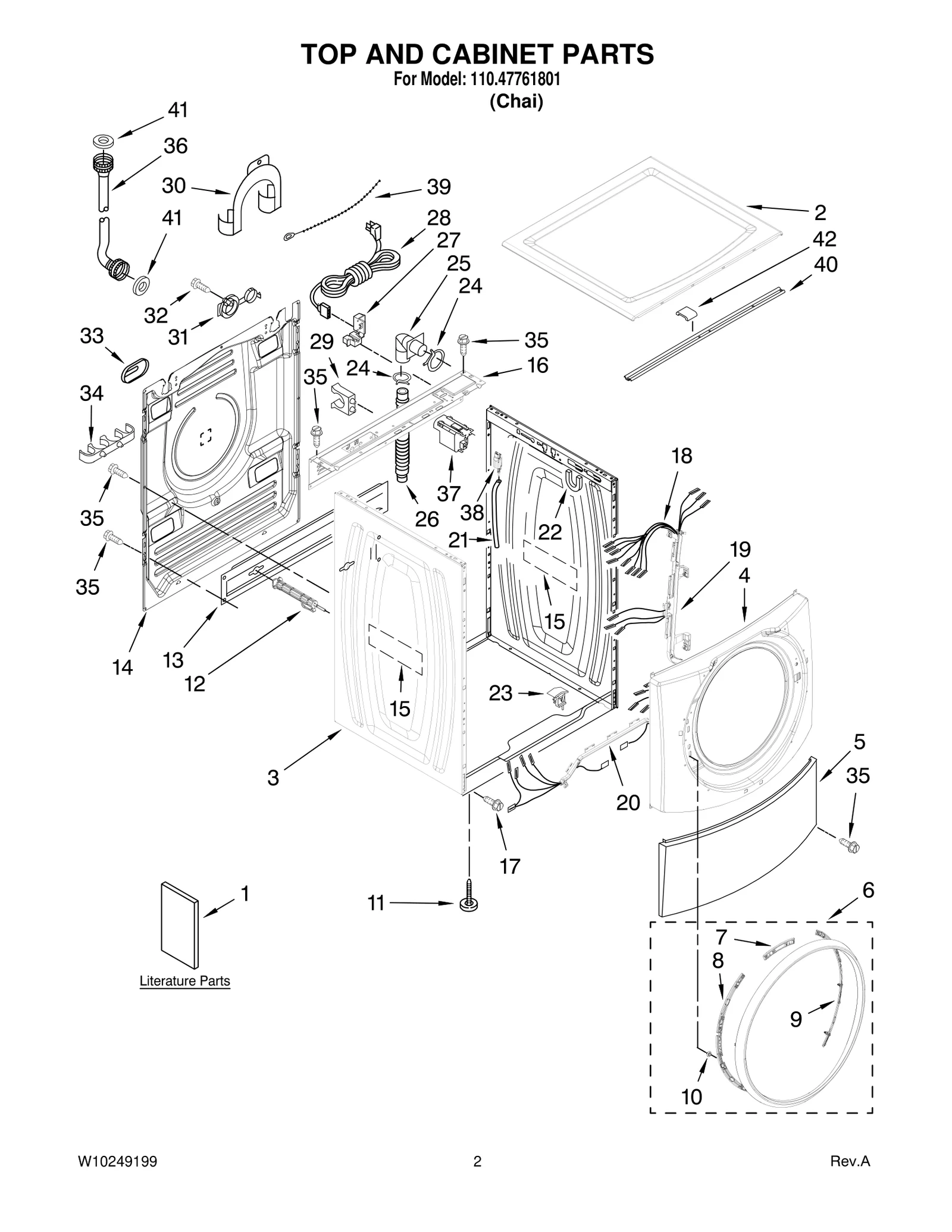 TOP AND CABINET PARTS