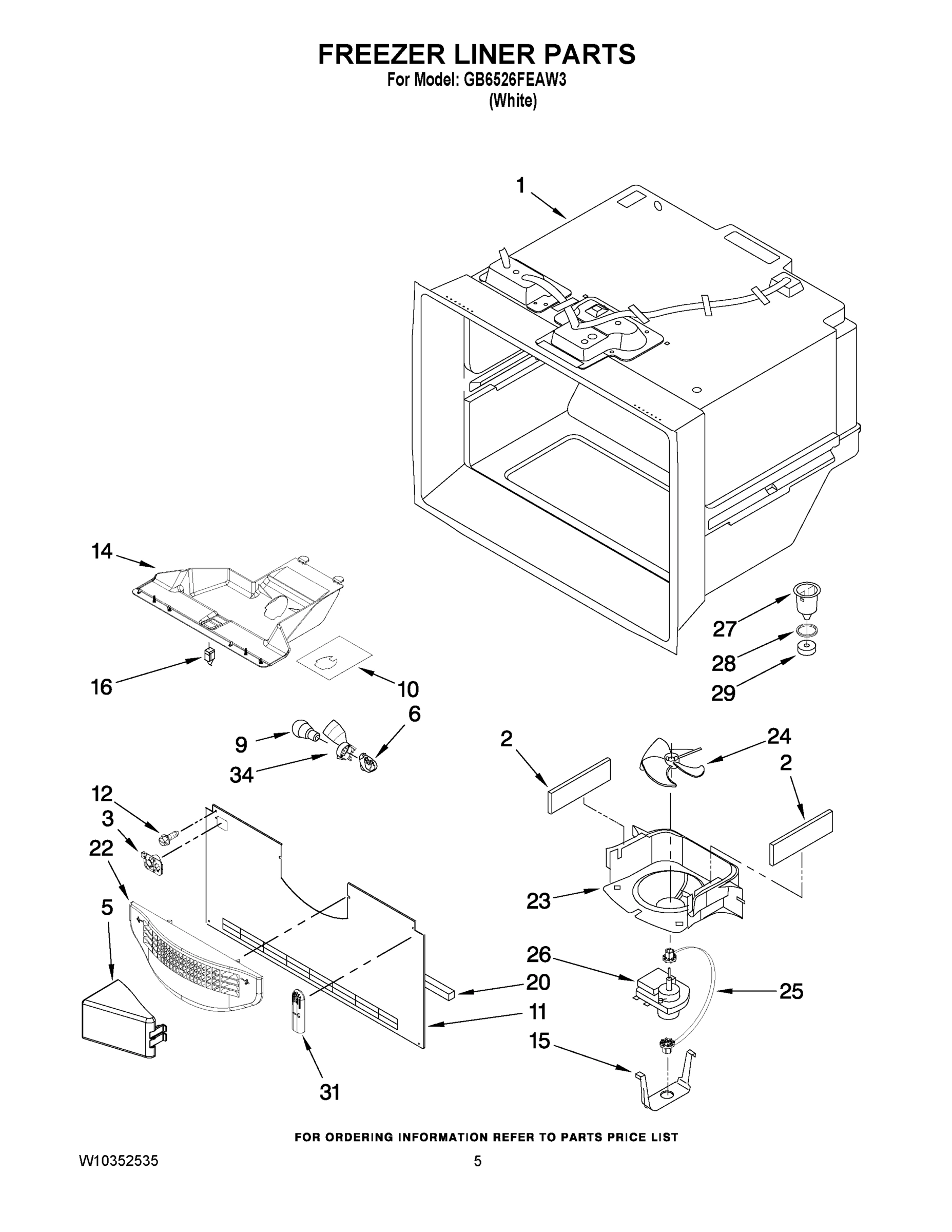 03 - FREEZER LINER PARTS