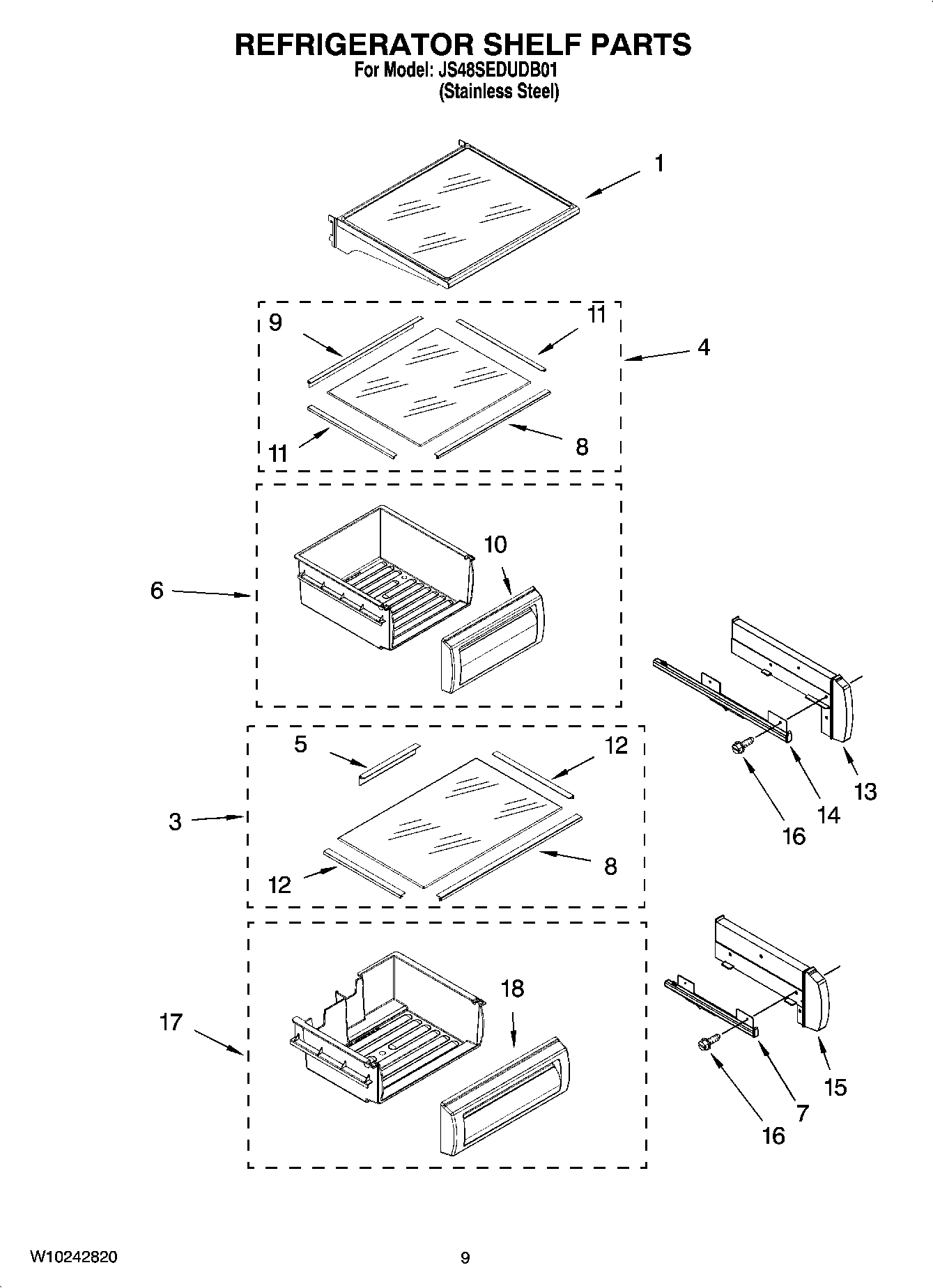 07 - REFRIGERATOR SHELF PARTS