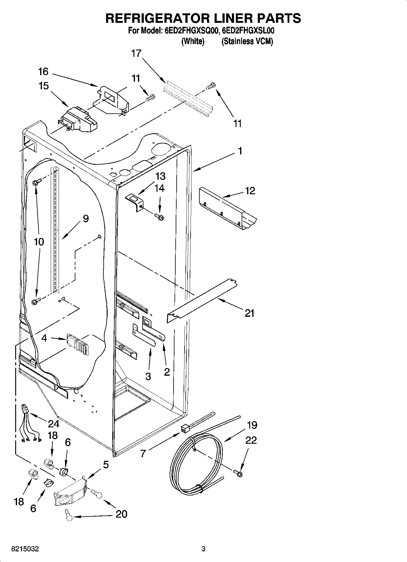 02 - REFRIGERATOR LINER PARTS