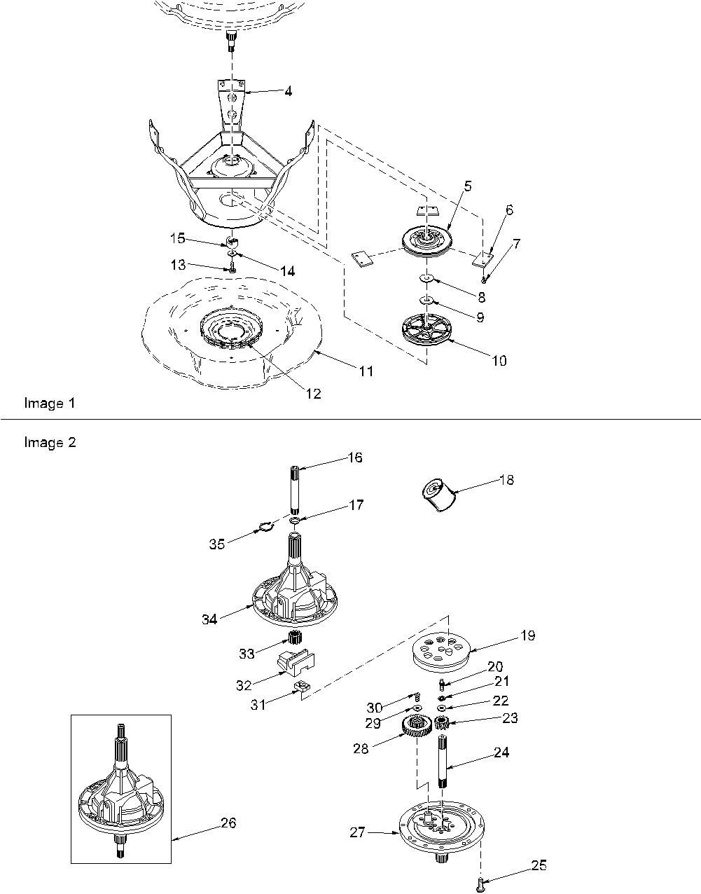 10 - WELDMENT/BEARING & TRANSMISSION ASSY
