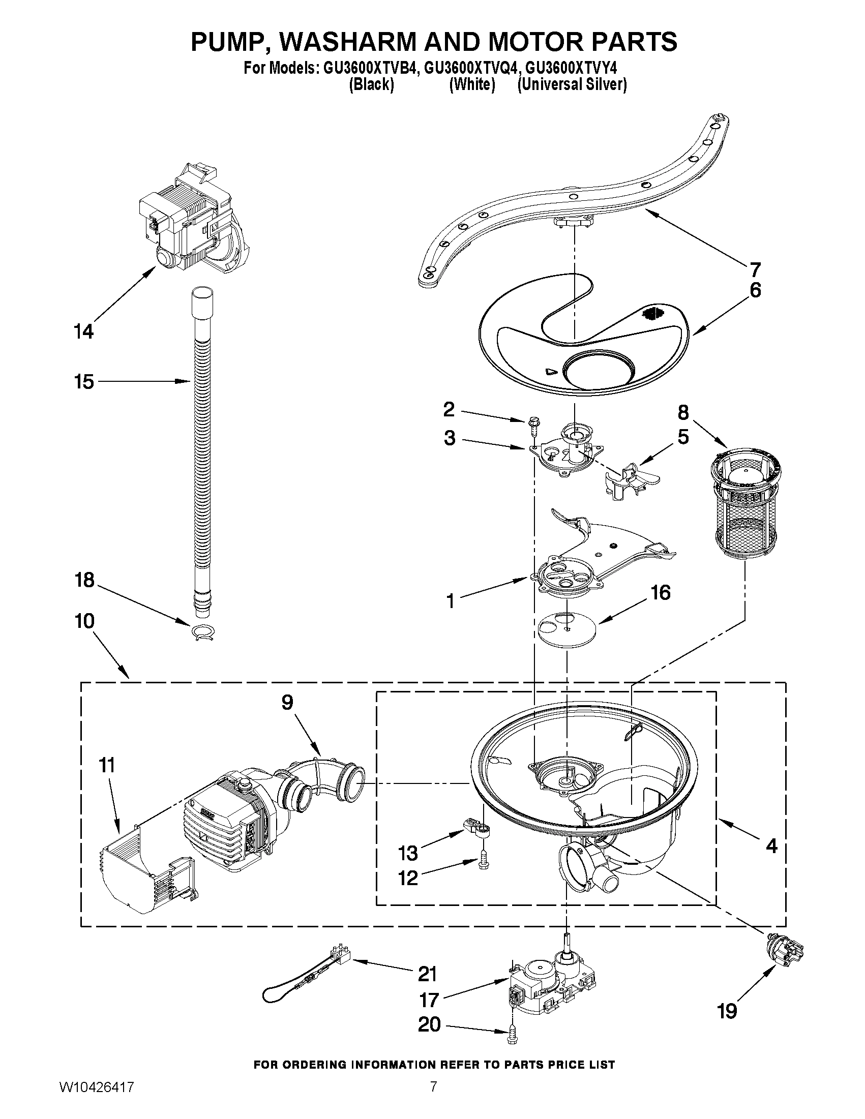 06 - PUMP, WASHARM AND MOTOR PARTS