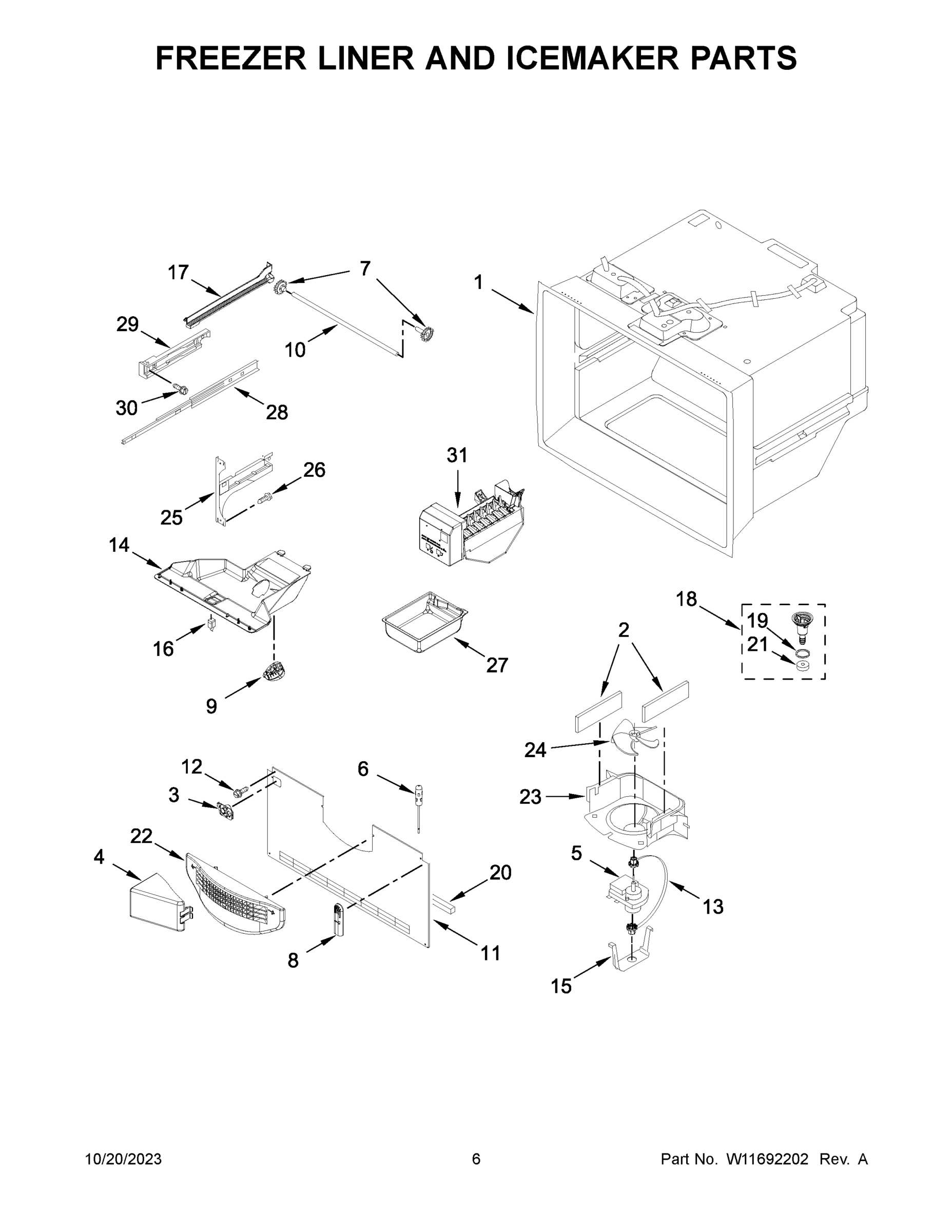 04 - FREEZER LINER AND ICEMAKER PARTS