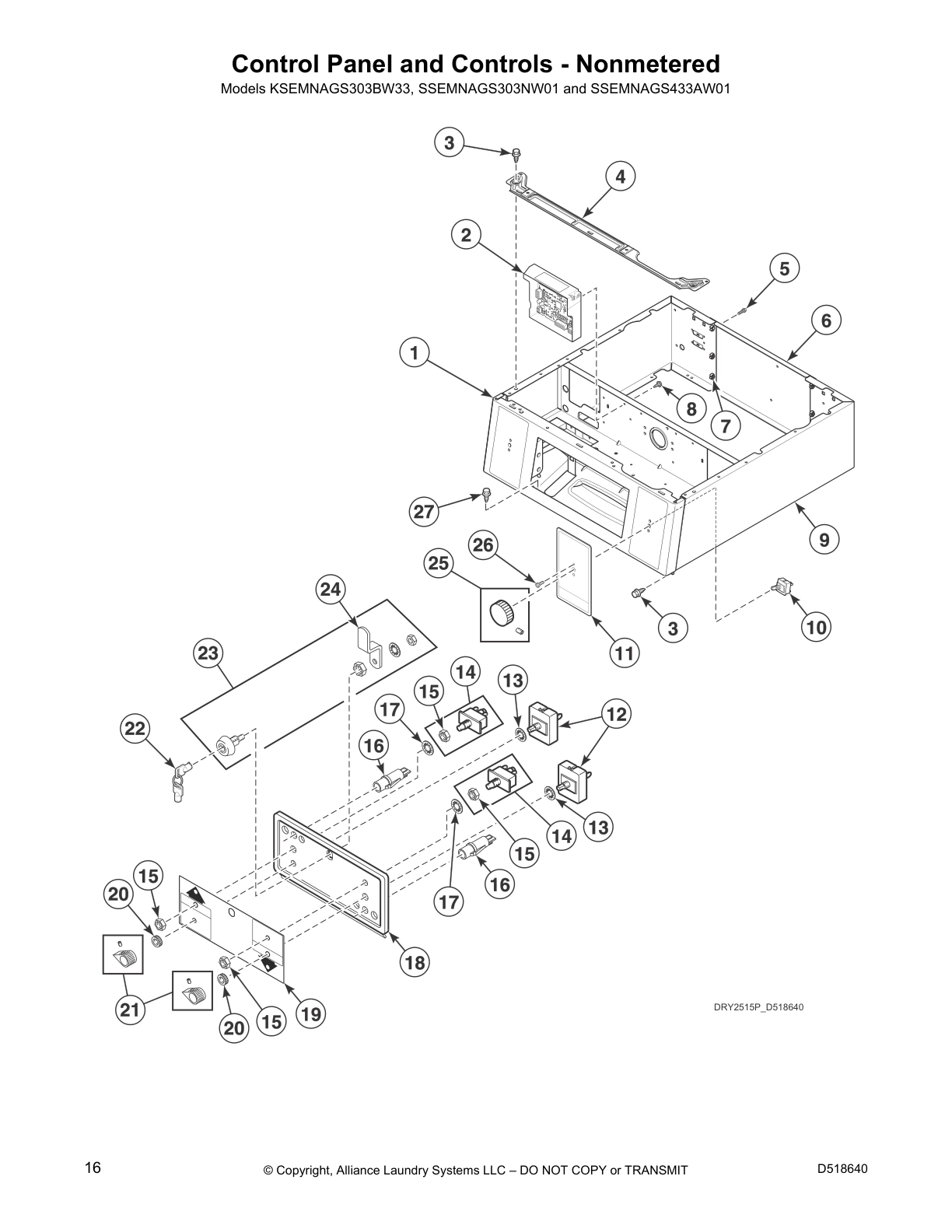 Control Panel and Controls - Nonmetered