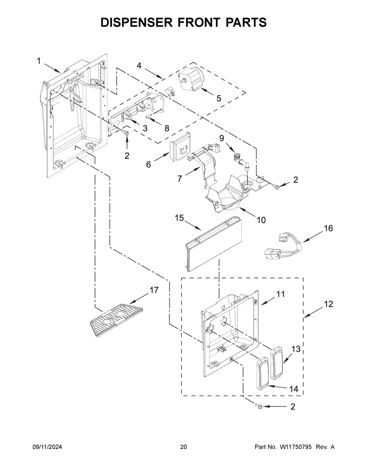 11 - DISPENSER FRONT PARTS