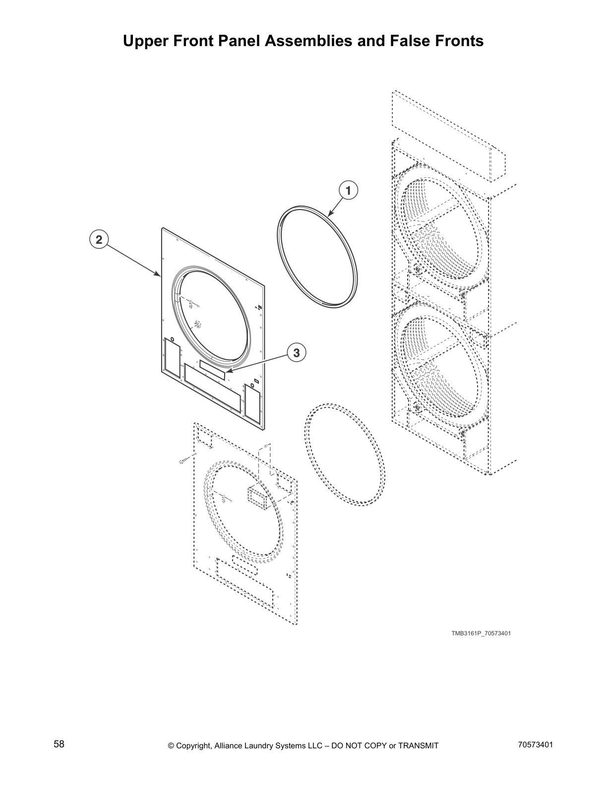 Upper Front Panel Assemblies and False Fronts