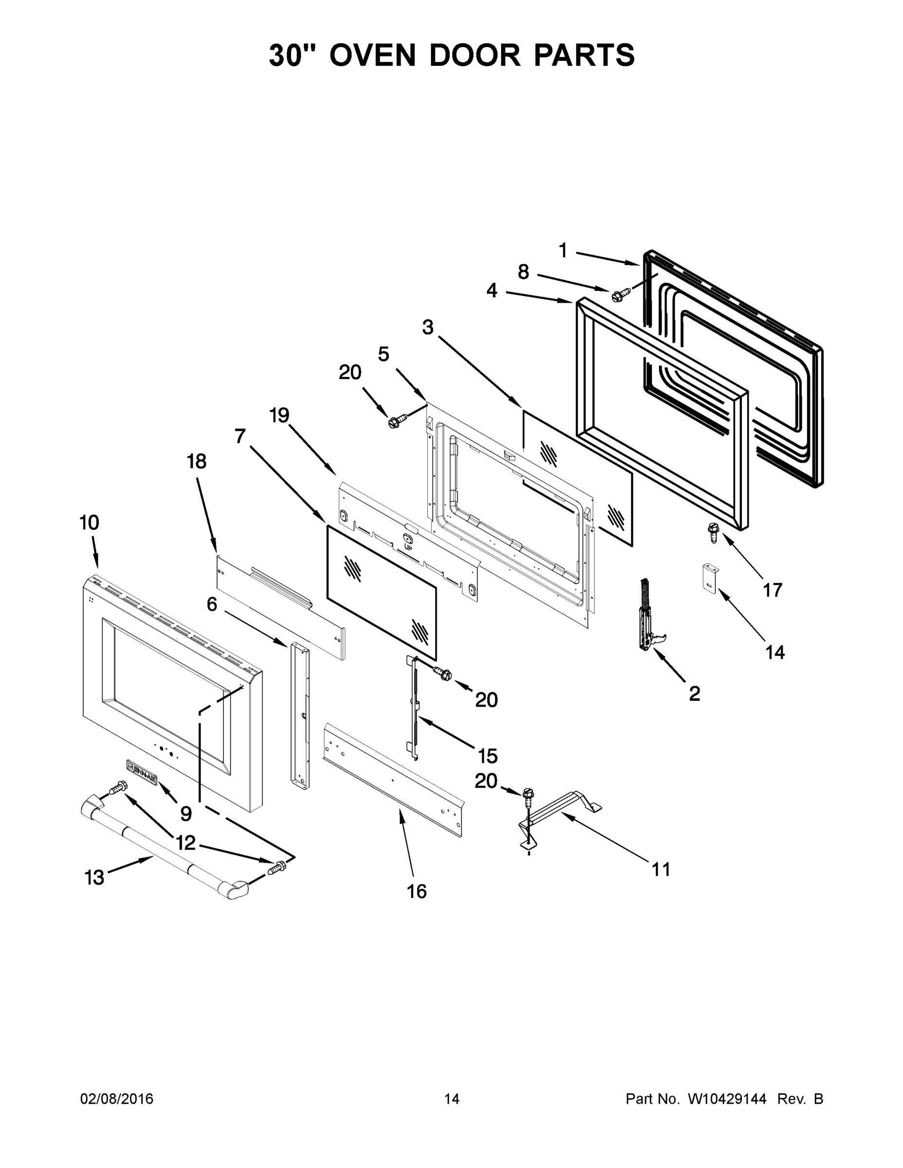 08 - 30" OVEN DOOR PARTS