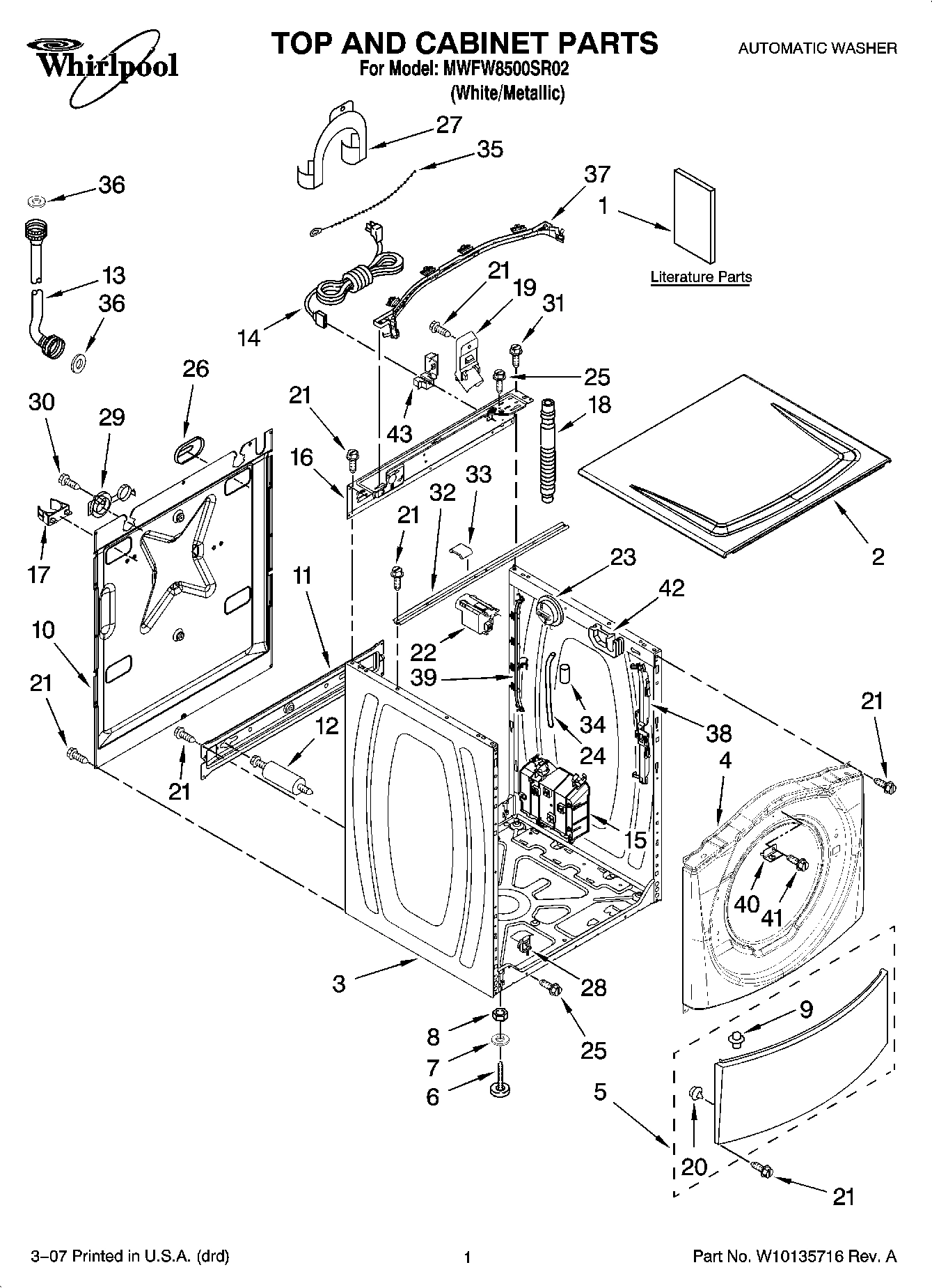 01 - TOP AND CABINET PARTS