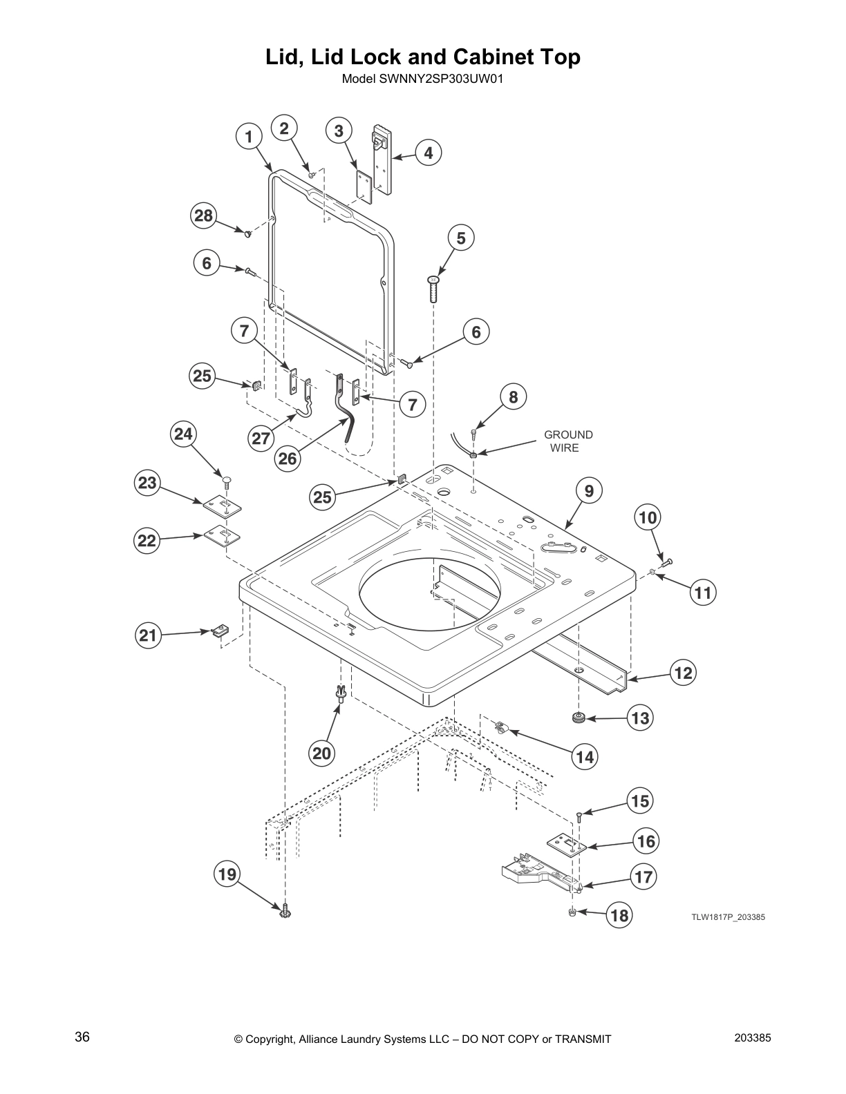 Lid, Lid Lock and Cabinet Top