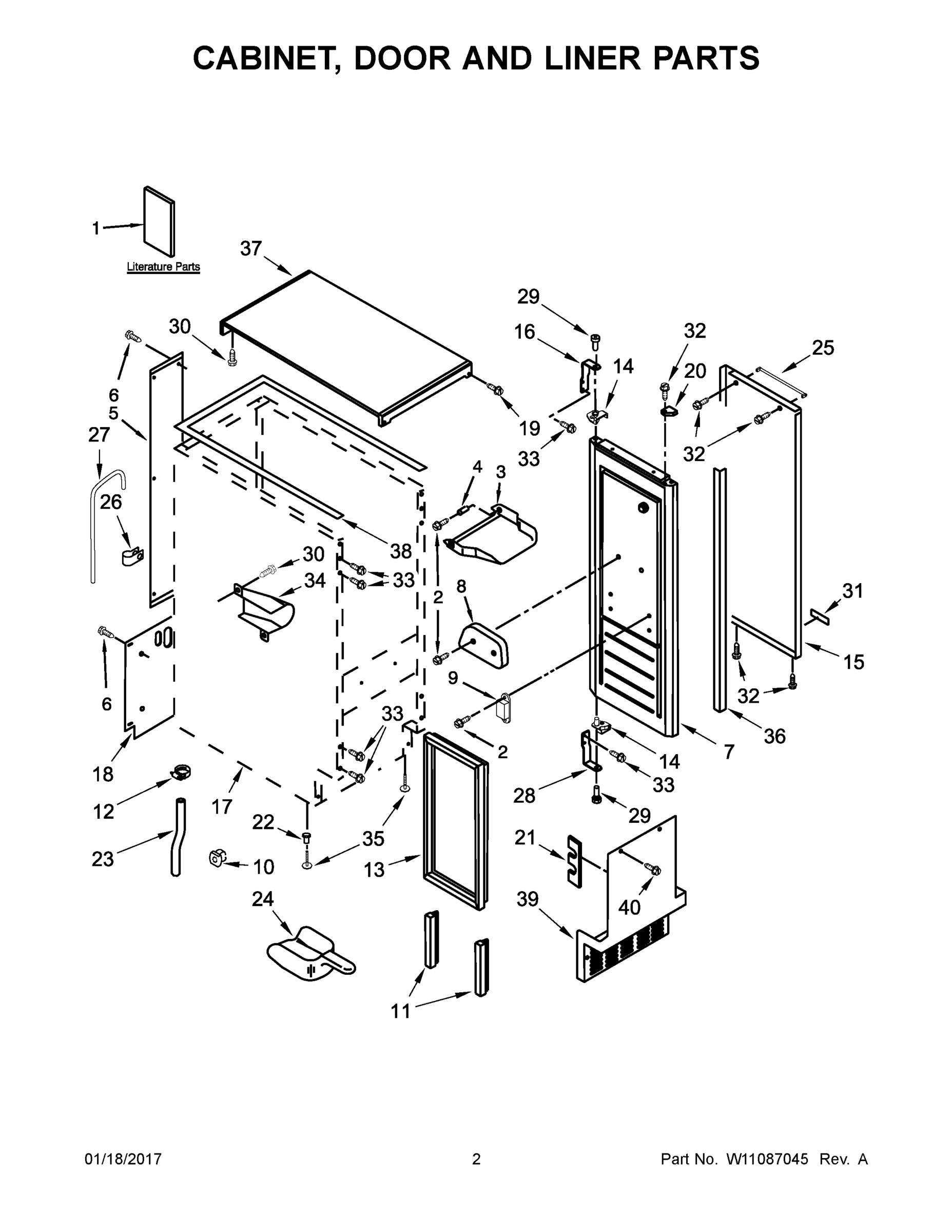 02 - CABINET, DOOR AND LINER PARTS