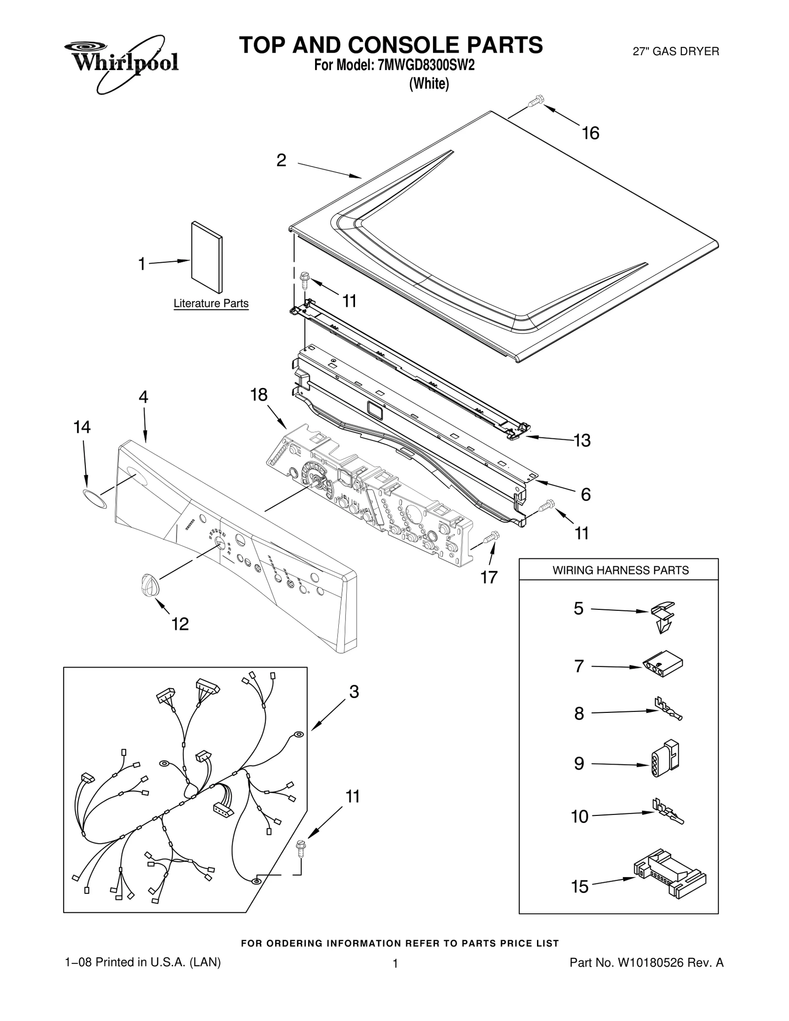 TOP AND CONSOLE PARTS