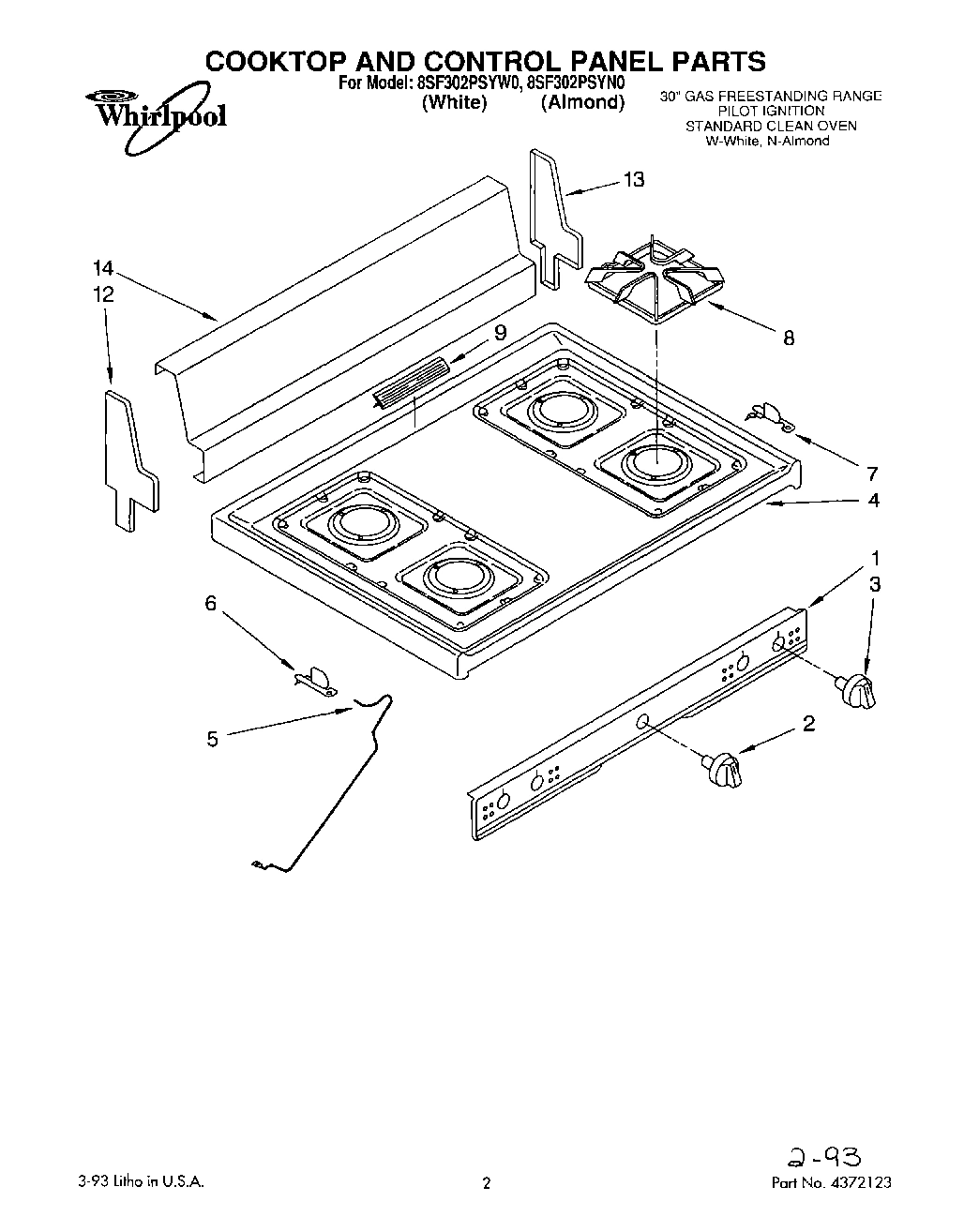 01 - COOKTOP AND CONTROL PANEL, LIT/OPTIONAL