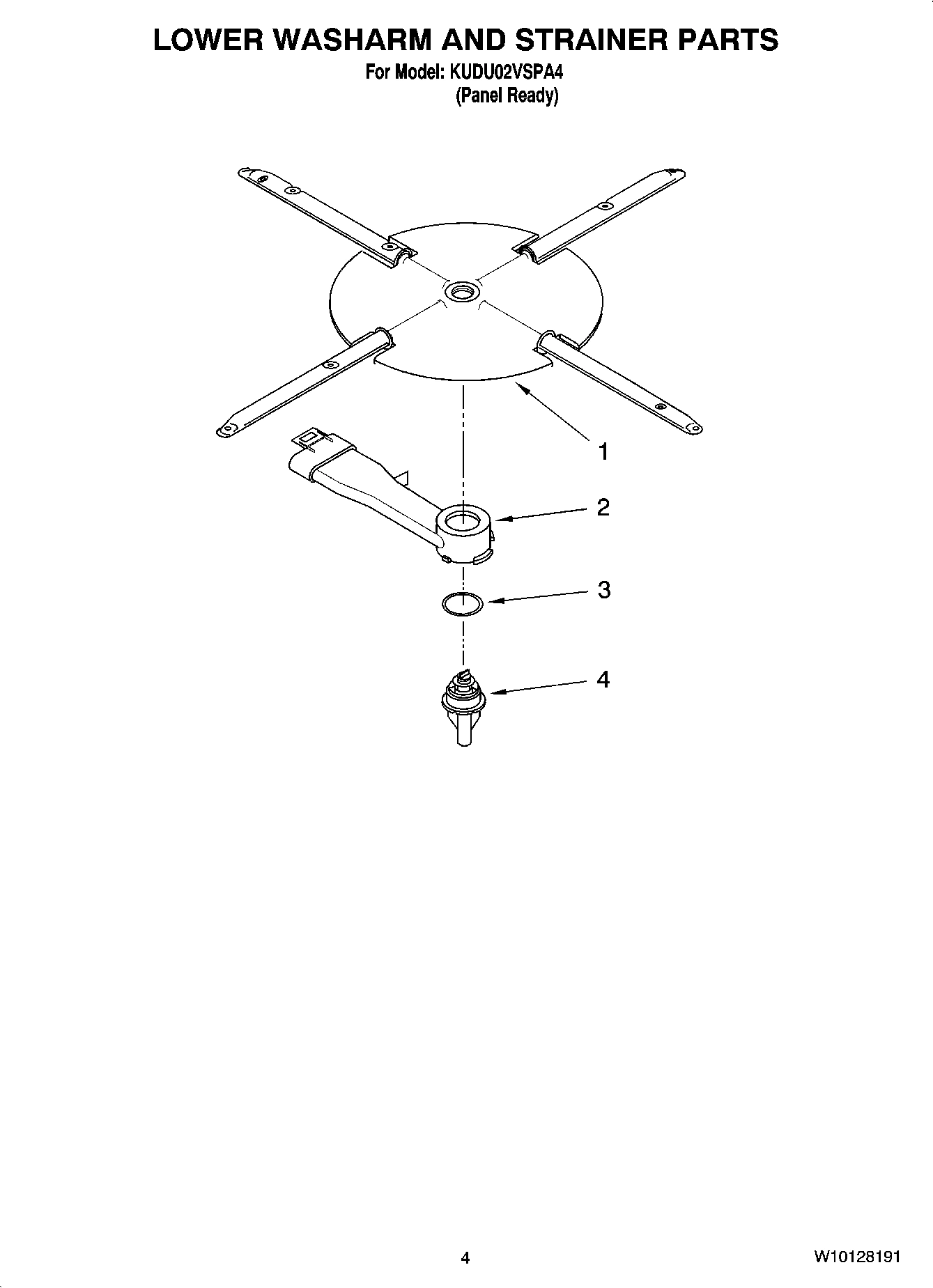 04 - LOWER WASHARM AND STRAINER PARTS