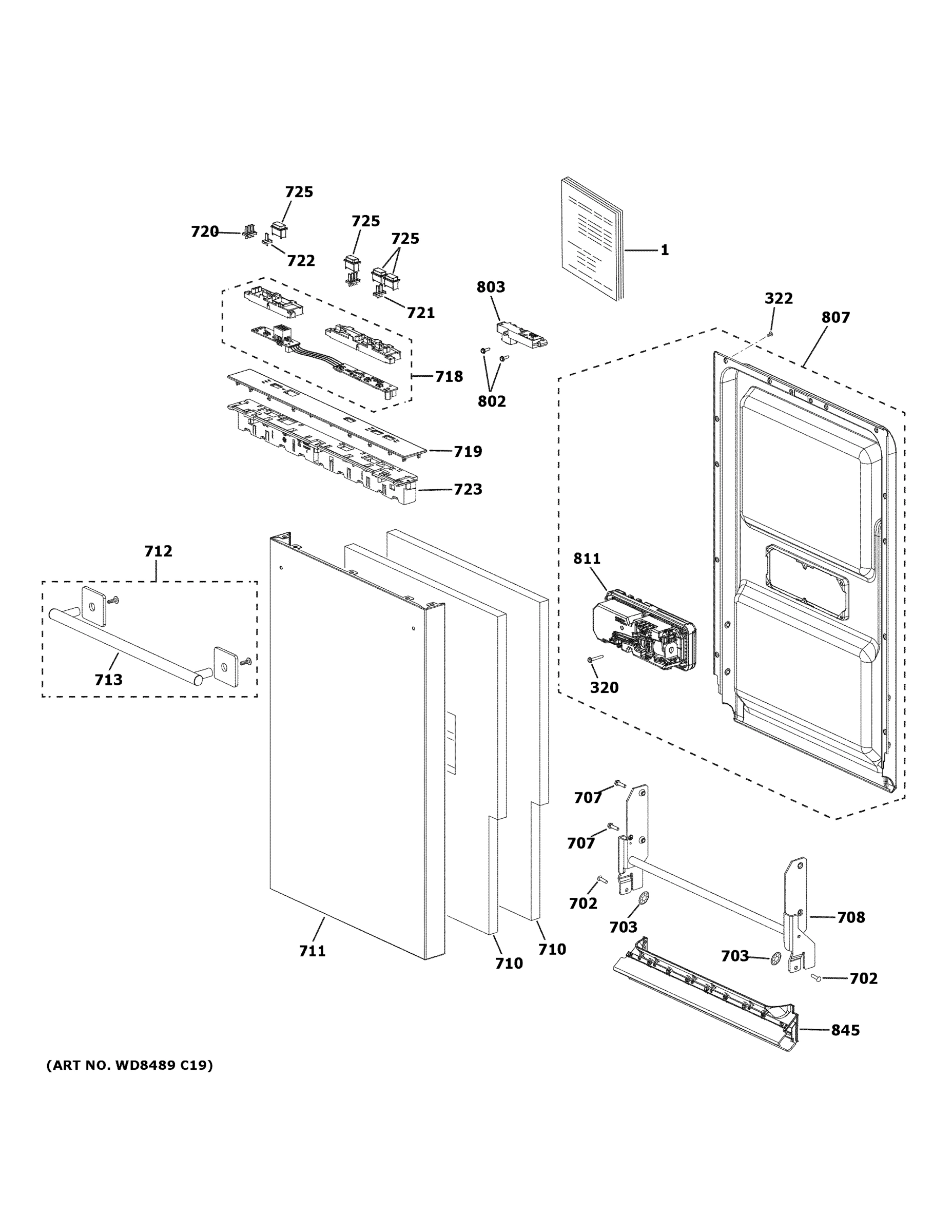 ESCUTCHEON & DOOR ASSEMBLY