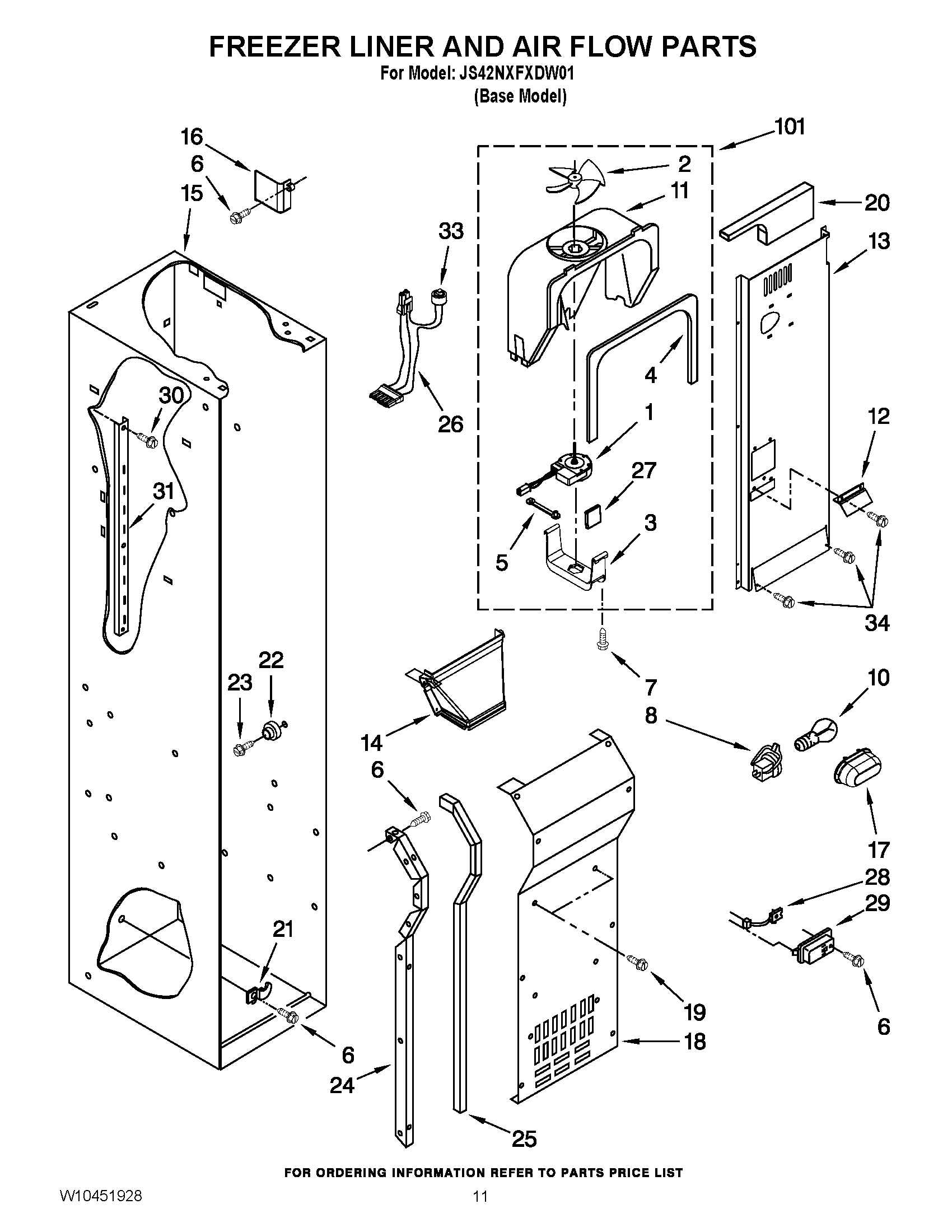 08 - FREEZER LINER AND AIR FLOW PARTS