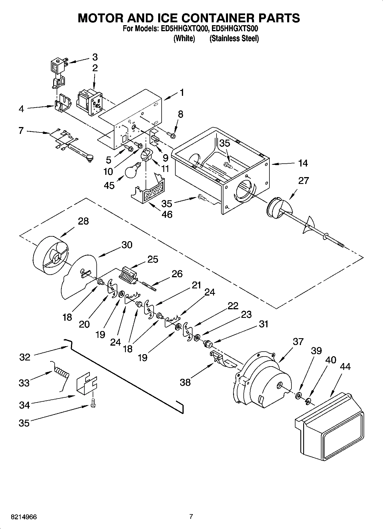 05 - MOTOR AND ICE CONTAINER PARTS
