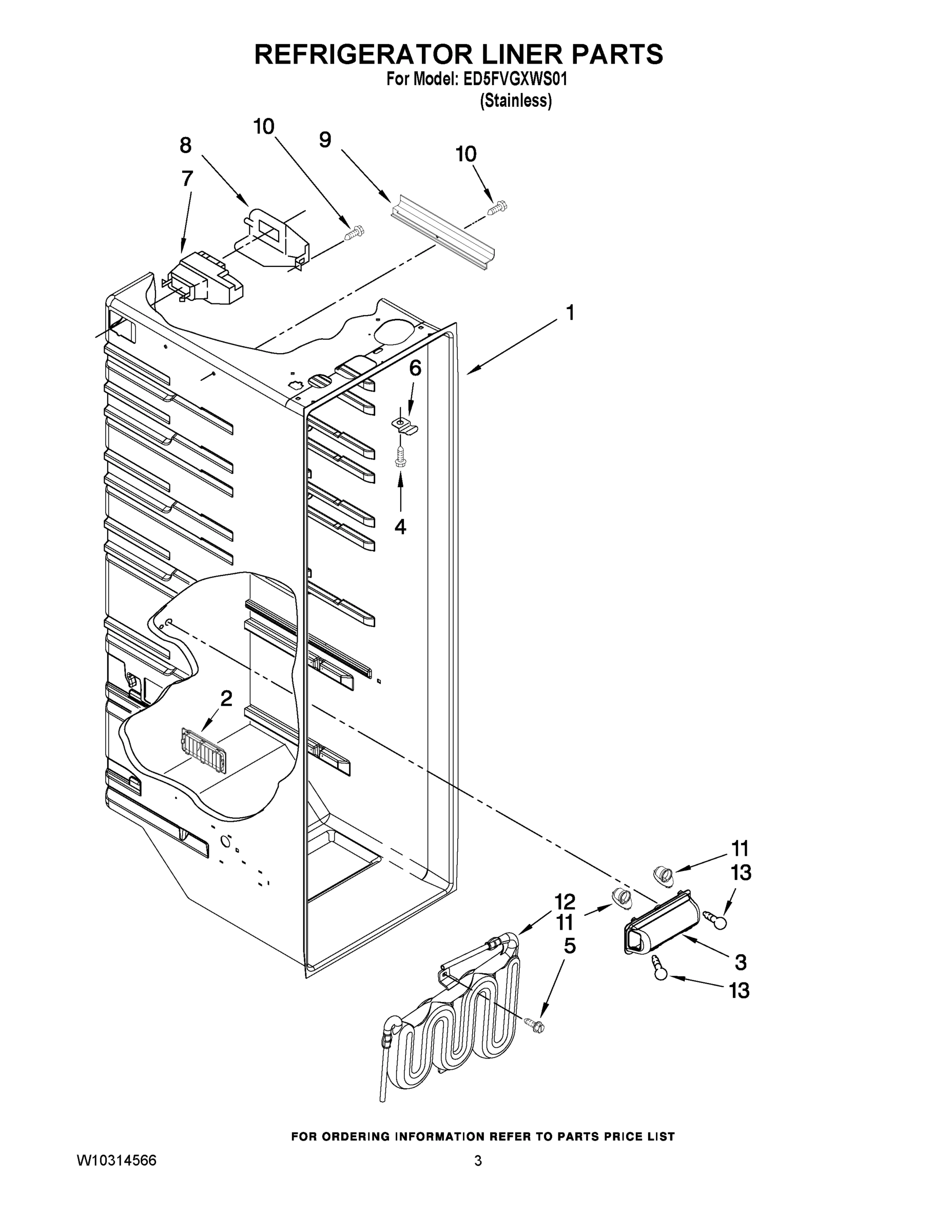02 - REFRIGERATOR LINER PARTS