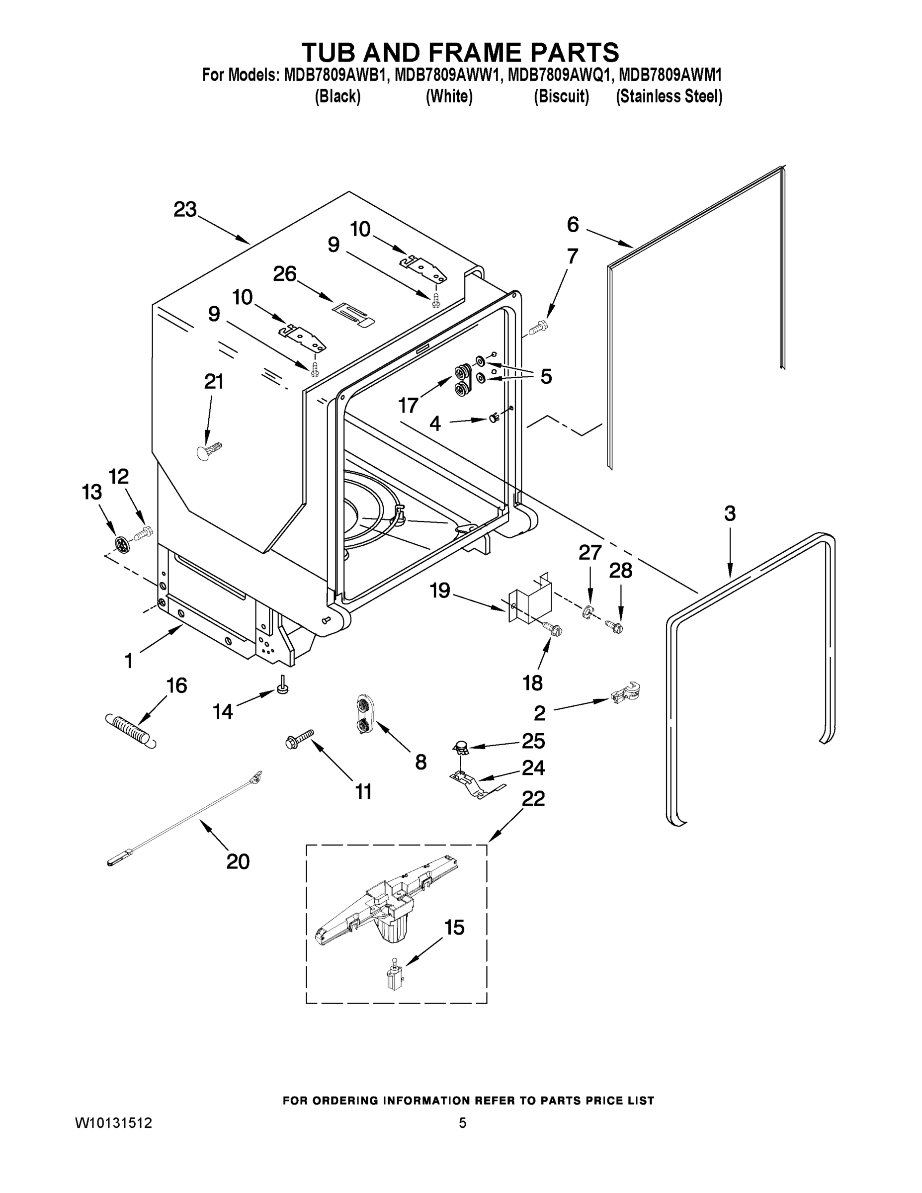 05 - TUB AND FRAME PARTS