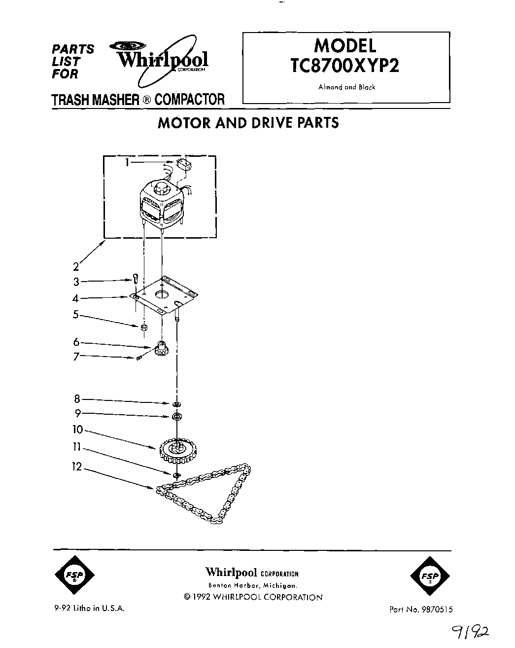 01 - MOTOR AND DRIVE, LIT/OPTIONAL