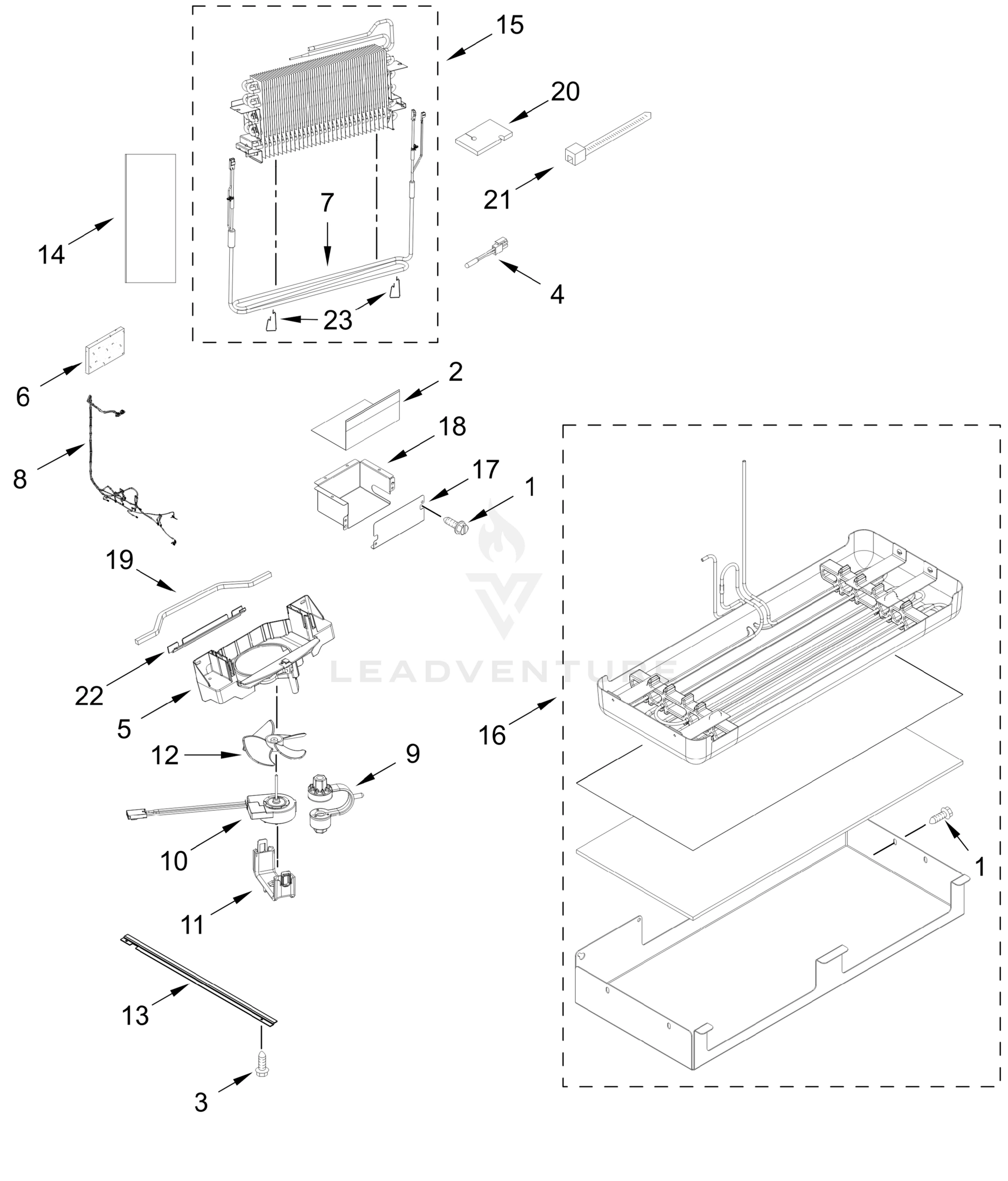 LOWER UNIT AND TUBE PARTS