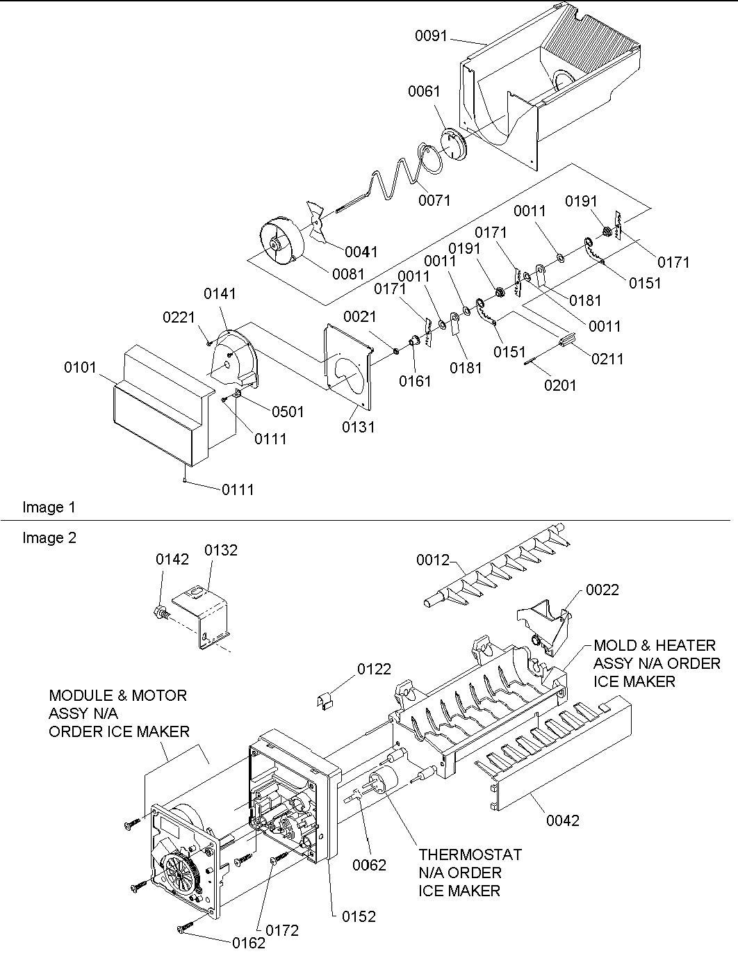 07 - Ice Bucket Auger & Ice Maker Parts