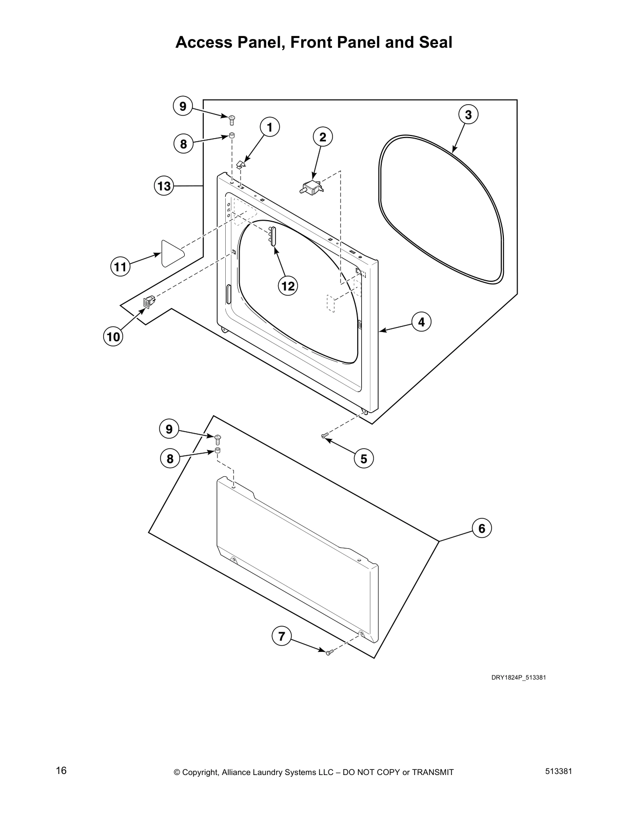 Access Panel, Front Panel and Seal