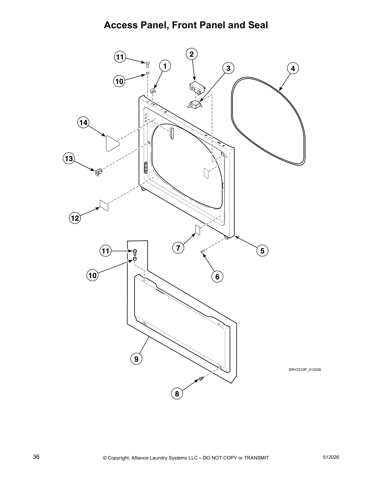 Access Panel, Front Panel and Seal