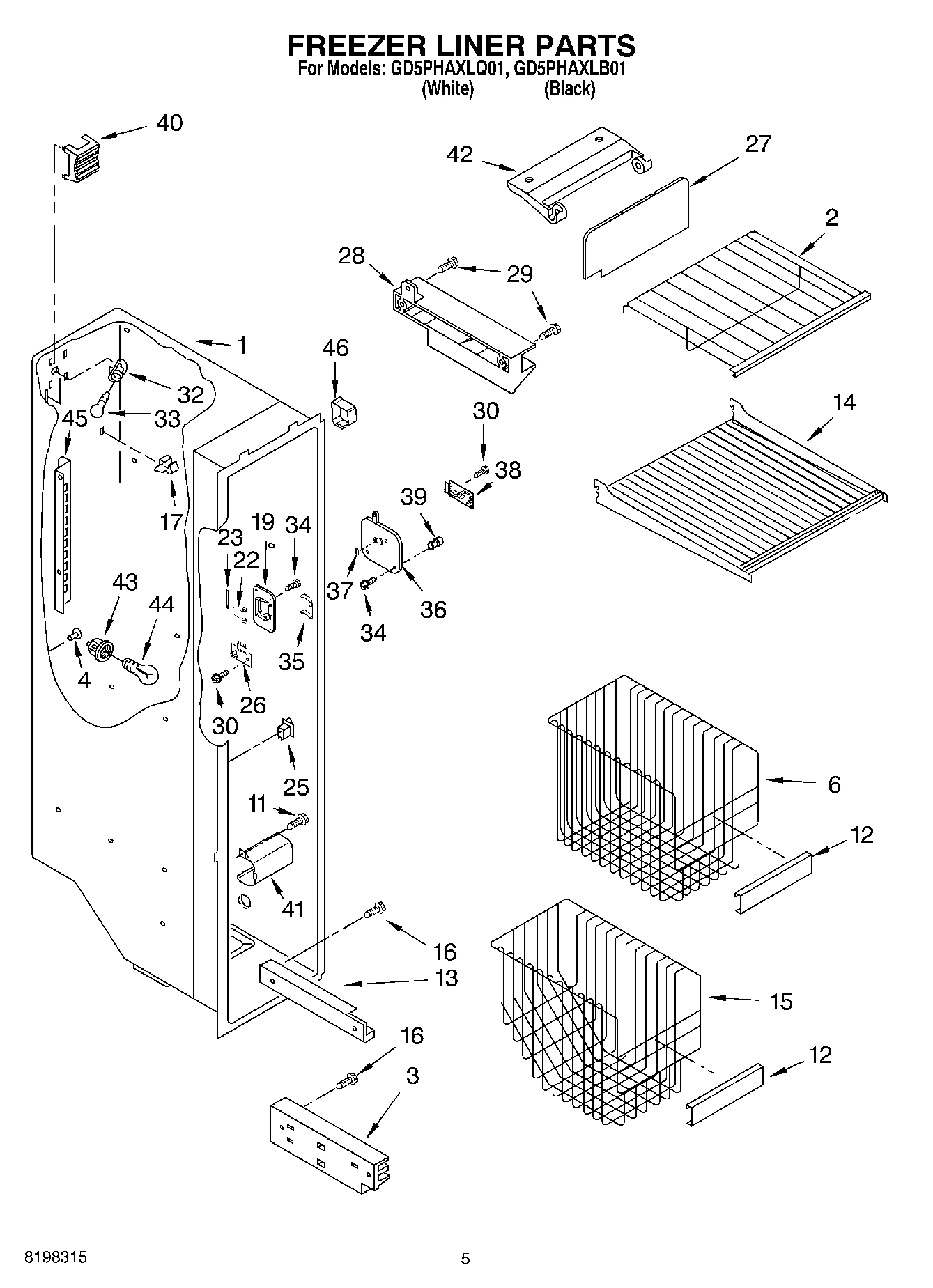 04 - FREEZER LINER PARTS